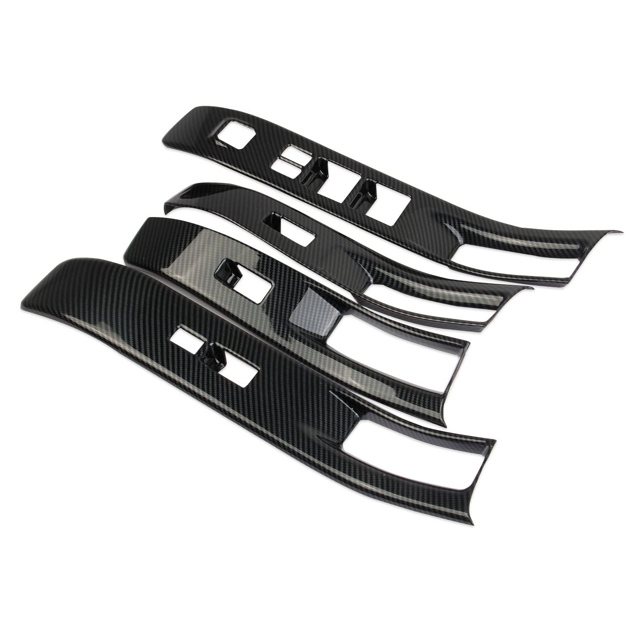 Korlot Carbon Fiber 4-Door Window Lift Trim Switch Panel Cover Trim For Nissan Frontier 2022-2025