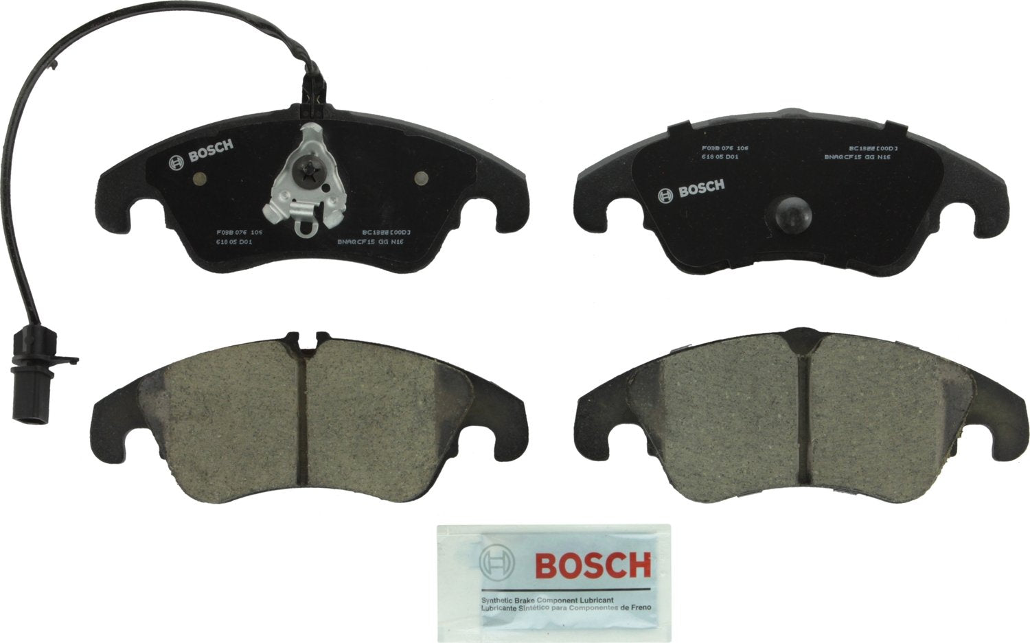 Bosch Automotive BC1322 QuietCast Premium Ceramic Disc Brake Pad Set For Select Audi A4, A4 Quattro, A5, A5 Quattro, A6, A6 Quat