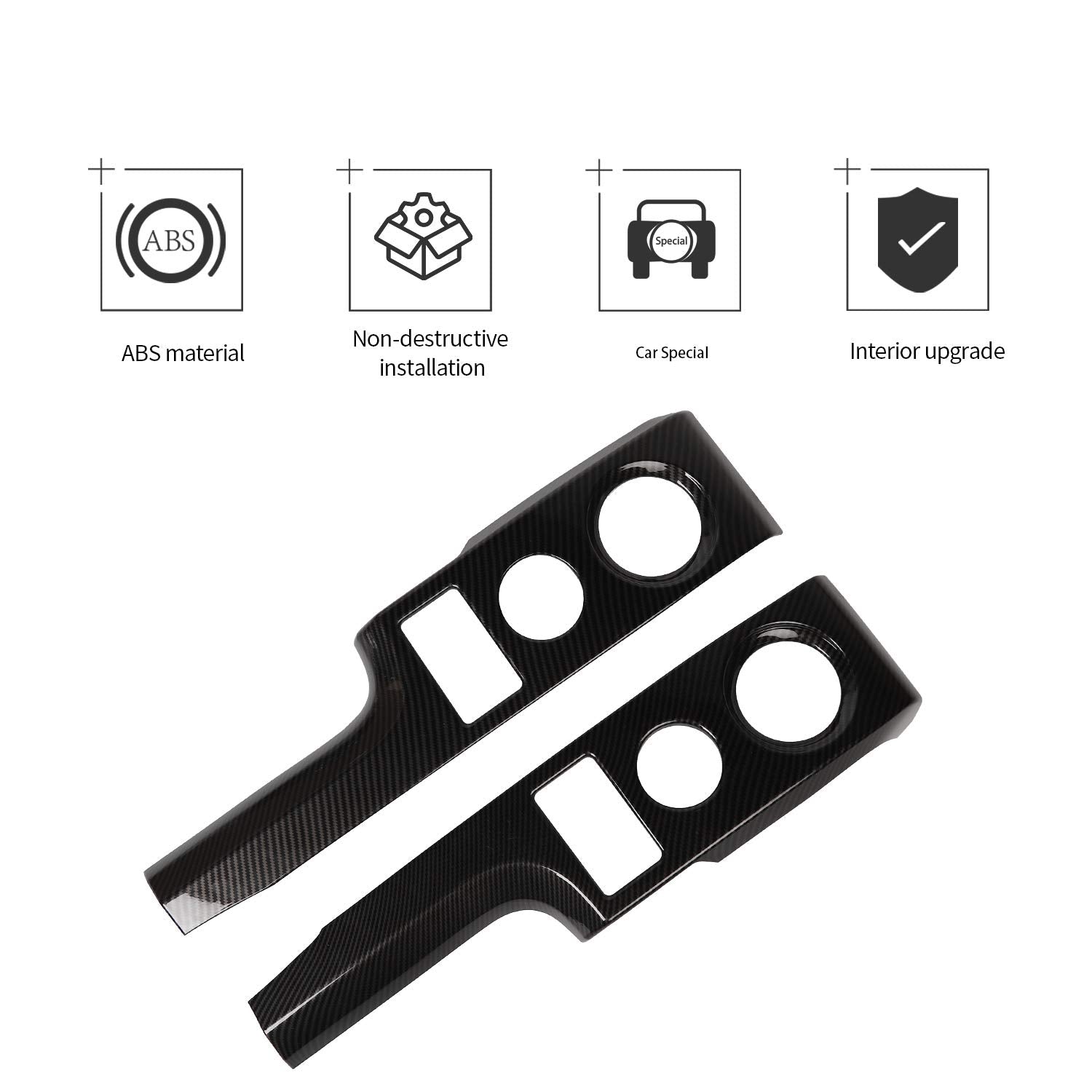 Voodonala Central Console Panel Frame Outlet Vent Trim For Ford F150 Raptor 2009-2014(Carbon Fiber Black) 2Pcs