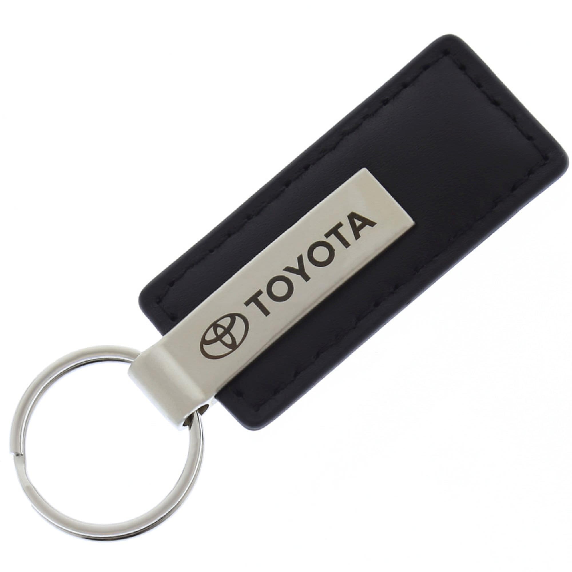 Au-TOMOTIVE GOLD Rectangular Leather Key chain for Toyota (Black)