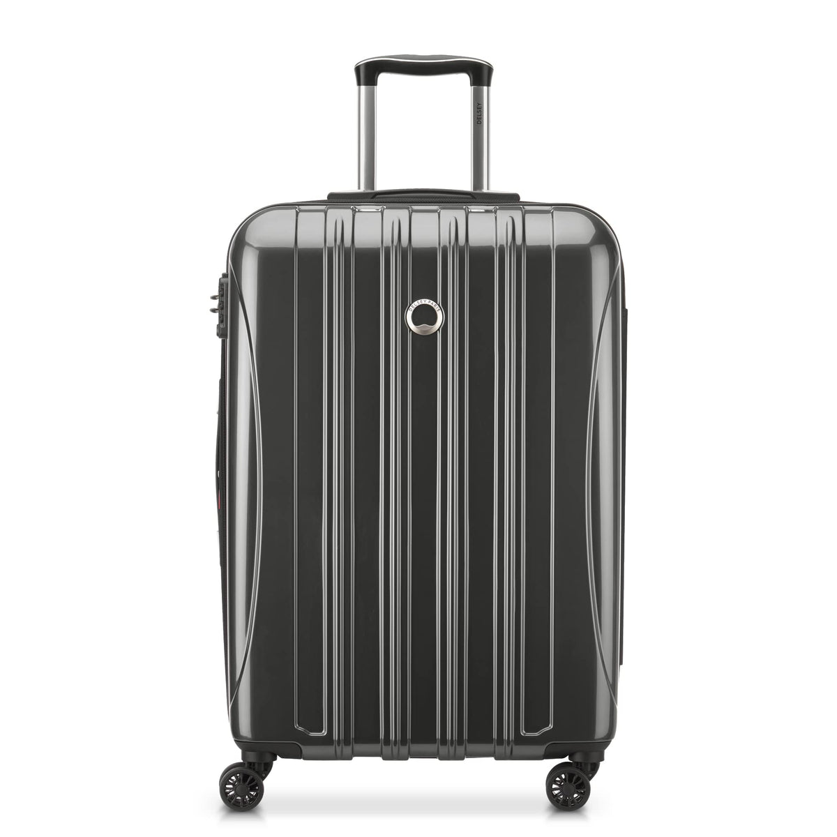 Delsey Paris Helium Aero Hardside Expandable Luggage With Spinner Wheels, Brushed Charcoal, Checked-Medium 25 Inch
