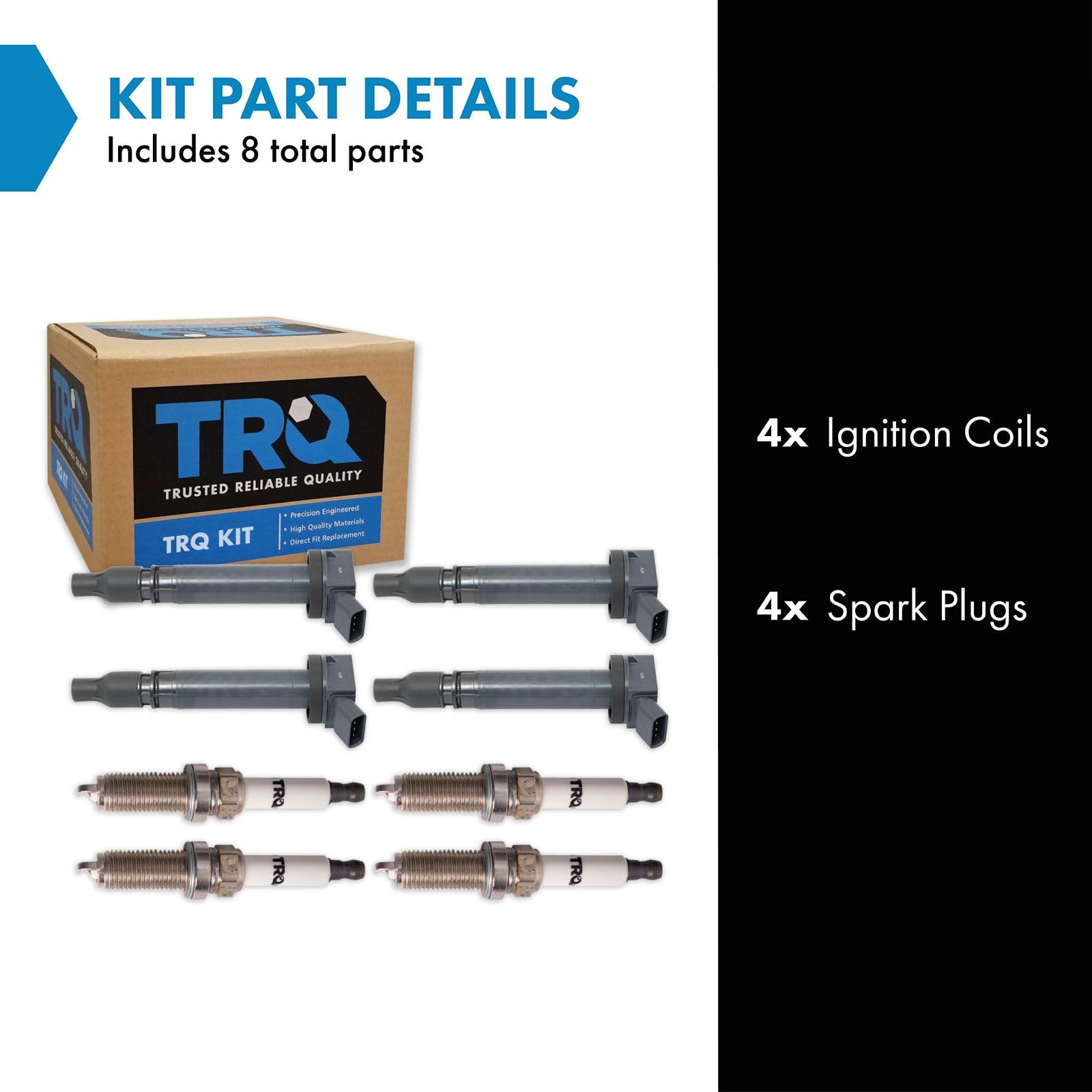 Trq Ignition Kit Ignition Coil Spark Plugs Compatible With 2012-2015 Scion Iq