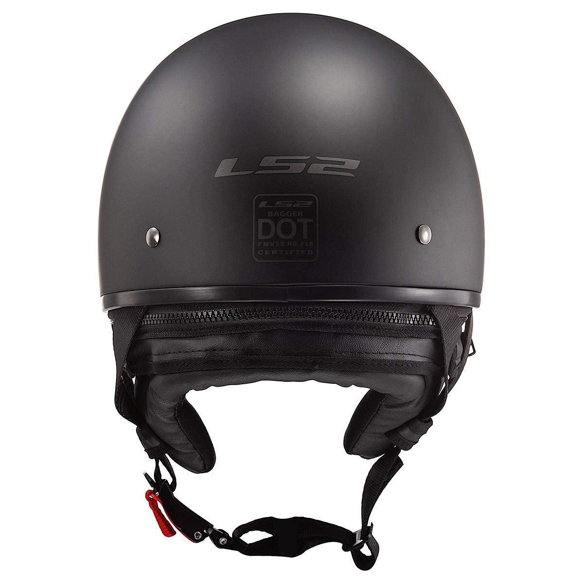 Ls2 Helmets Bagger Motorcycle Half Helmet (Matte Black - 2X-Large)