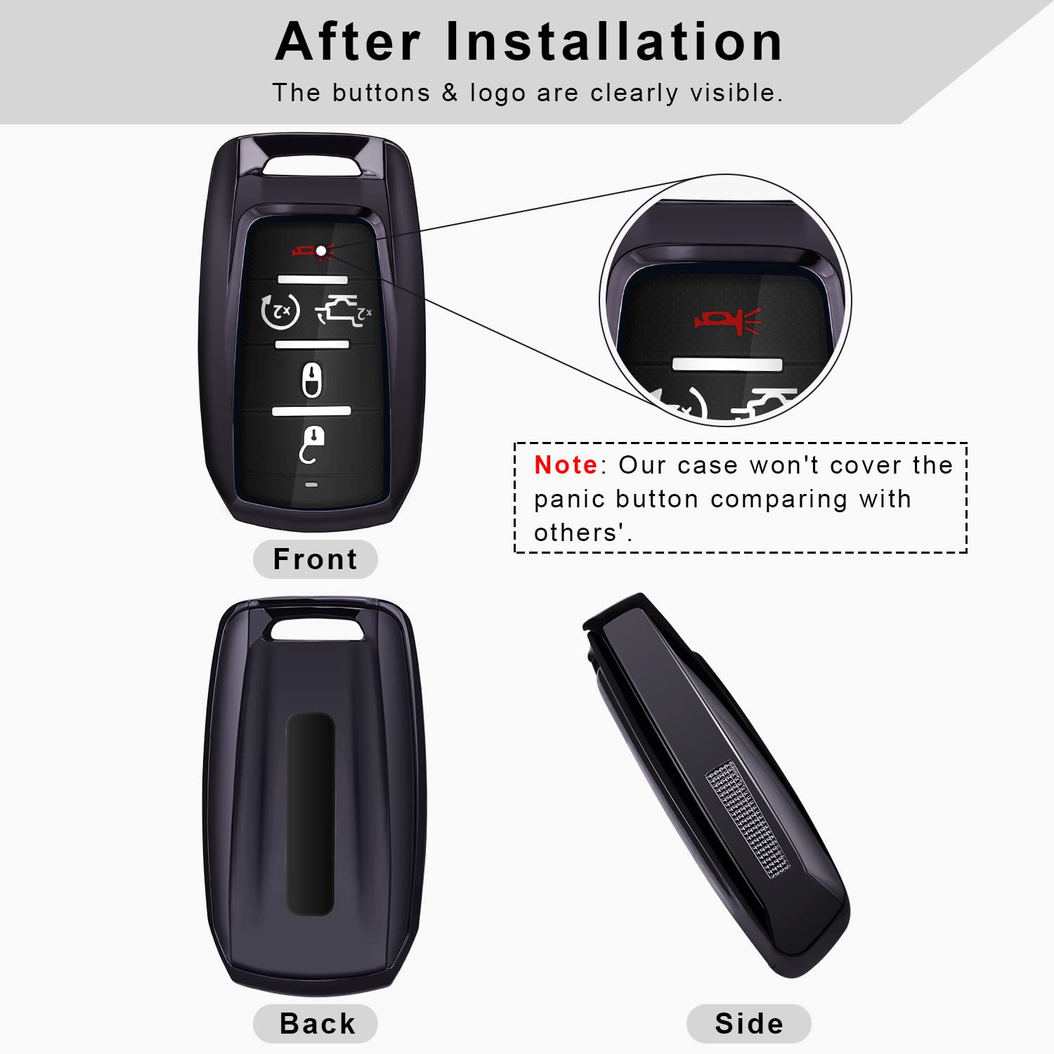 Qbuc For Ram Key Fob Cover With Keychain Clip Soft Tpu Key Case Compatible With 2019 2020 2021 2022 Dodge Ram 1500 2500 3500 4500 5500 Smart Remote Accessories (Purple)