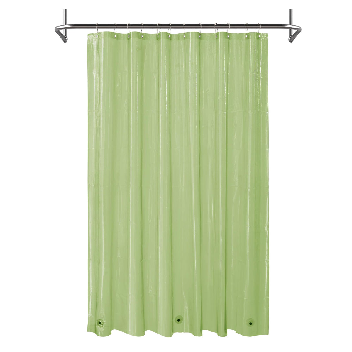 Mrs Awesome Clear Green Shower Curtain Liner With 3 Magnets, 72X72 Premium Flexible Sturdy Plastic Shower Curtain For Bathroom Waterproof, Clear Green