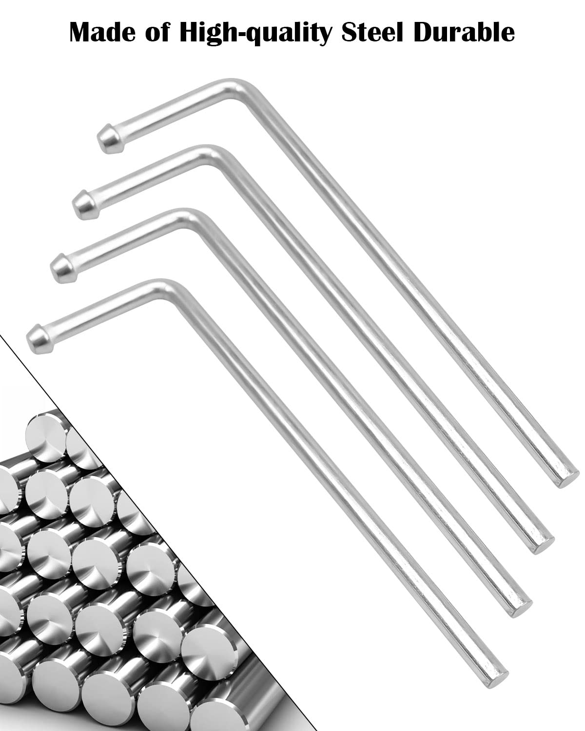 4 Pcs Universal Exhaust Hanger Rods 9.5' Long 90 Degree Bent Exhaust Hanger Steel