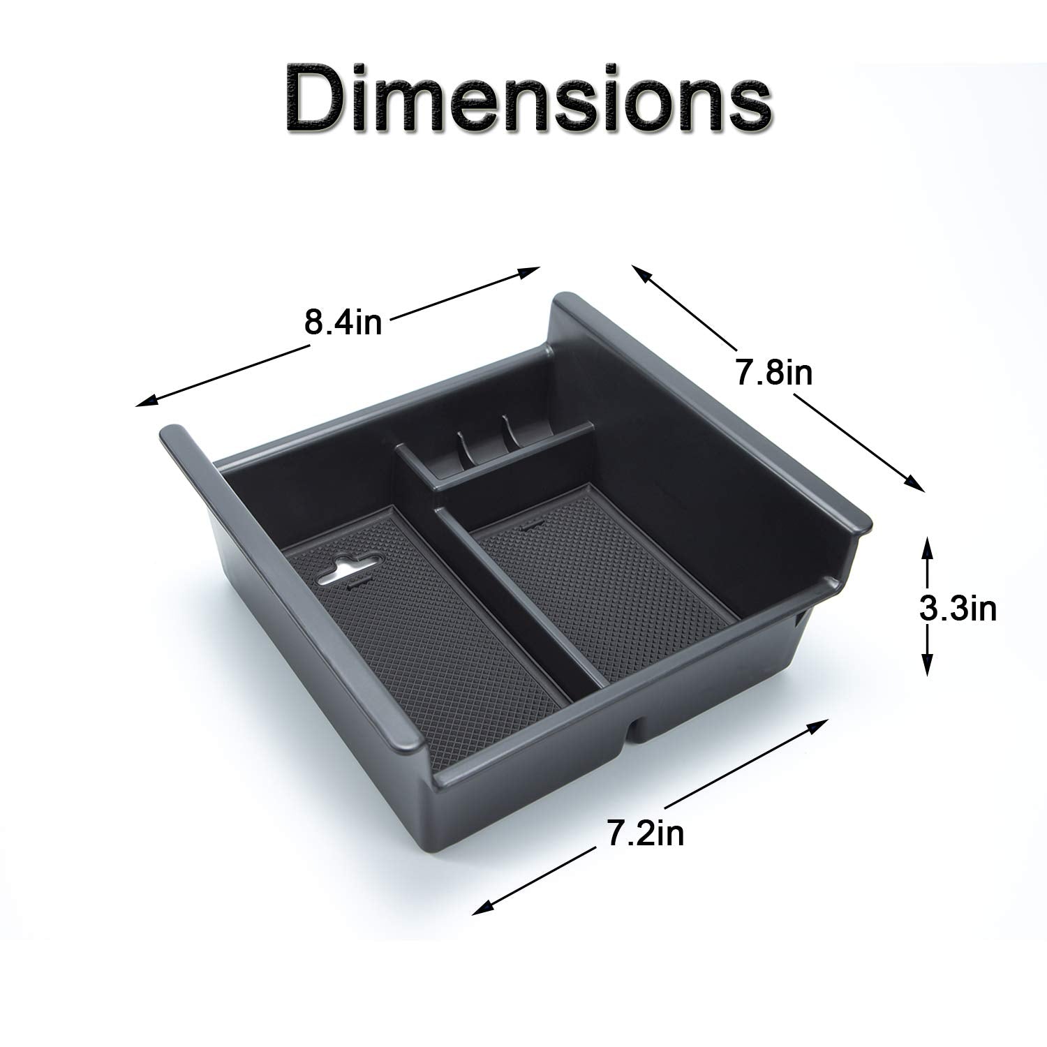 JKCOVER Center Console Organizer Tray Compatible with Toyota 4Runner 2010-2021 2022 2023 2024 and Kia Telluride 2020-2024 2025 Accessories,Insert Armrest Box Secondary Storage ABS Black Materials
