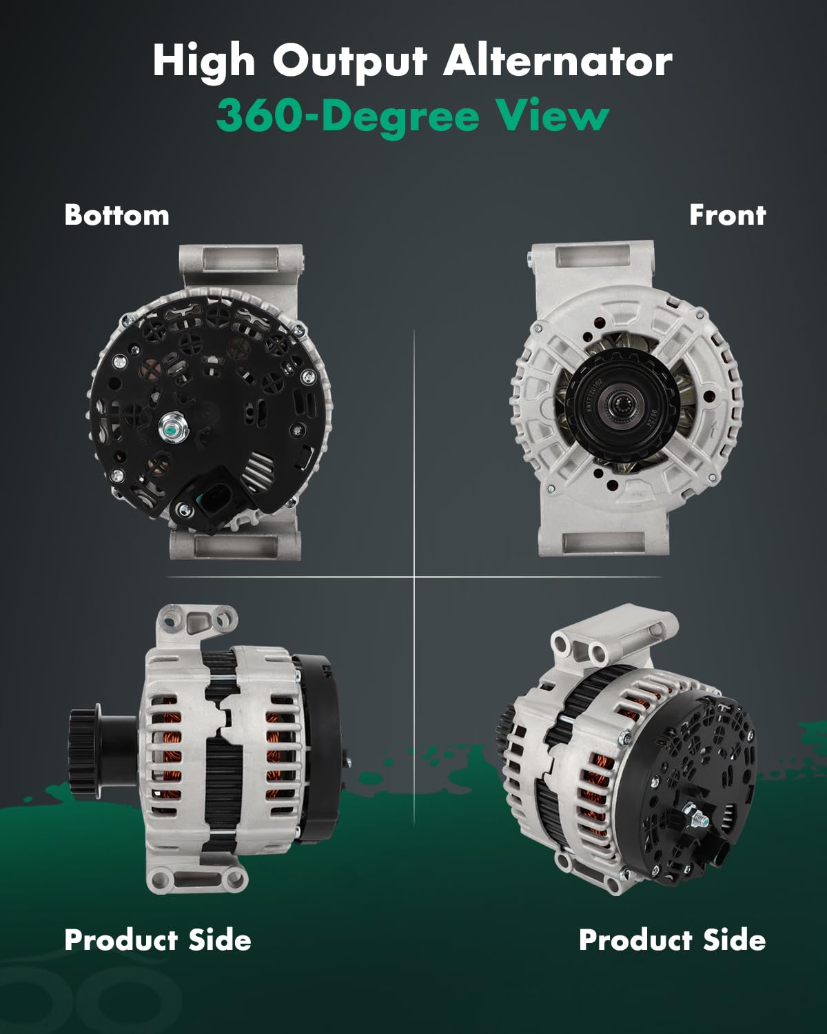 SCITOO Alternator Fits for Volvo XC60 10-16, XC90 07-14, S60 11-16, S80 07-15, V60 15-16, V70 08-10 - 12V 180Amp CCW w/Decoupler