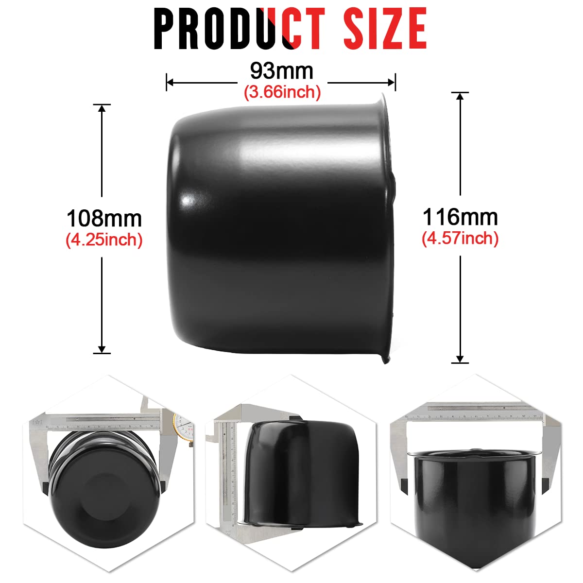 Rtrhinotuning 4.25 Inch Center Caps Black Trailers Wheel Center Caps For Rims Push Through Hub Covers For Trucks Trailer Camper