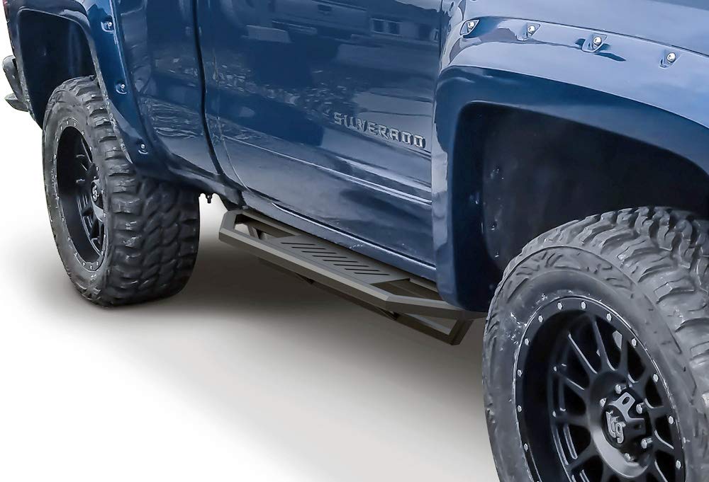 Aps Off-Road 6.5In Side Armor Stainless Steel Running Boards Compatible With Chevy Silverado Gmc Sierra 2007-2018 Regular Cab &