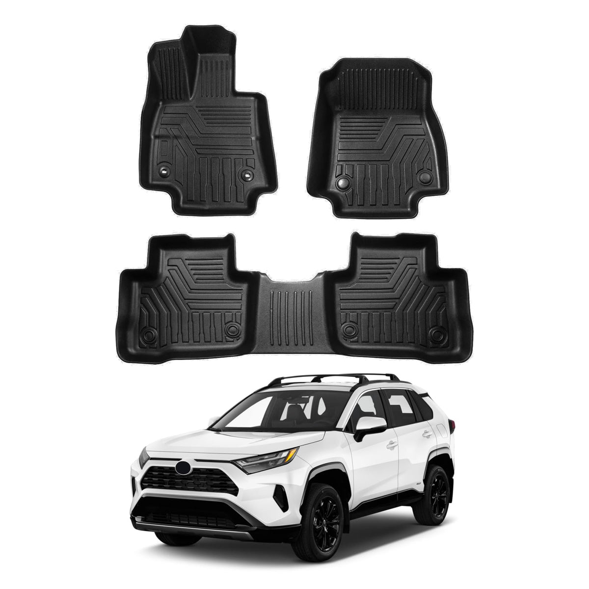 Powerty Floor Mats For 2018-2024 2025 Chevy Chevrolet Traverse 7 Seater Accessories All Weather Floor Liner 3D Tpe Floor Mat Hea