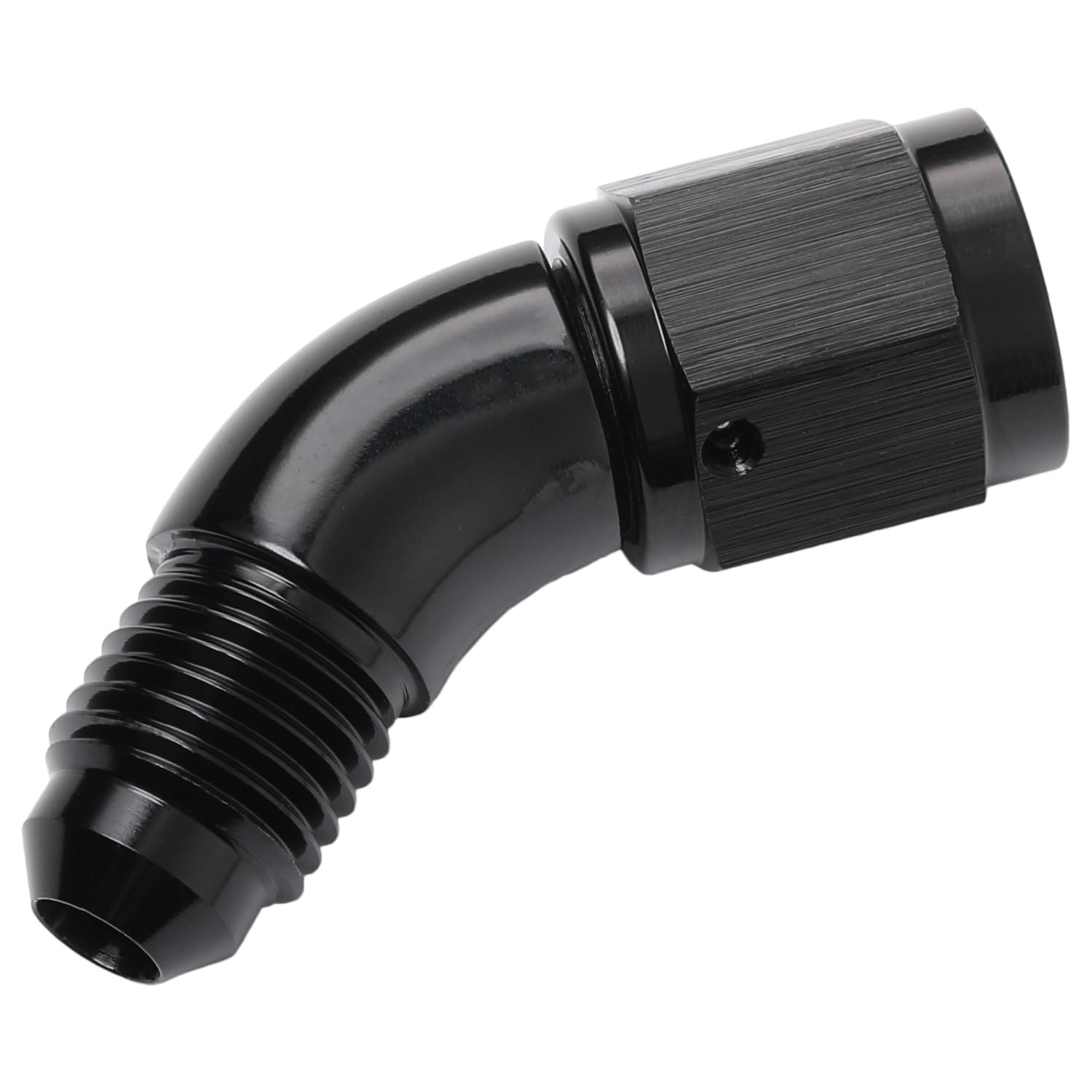 Podavelle 45 Degree 4An Male To 4An Female Swivel Full Flow Fitting Adapter Coupler Aluminum Black