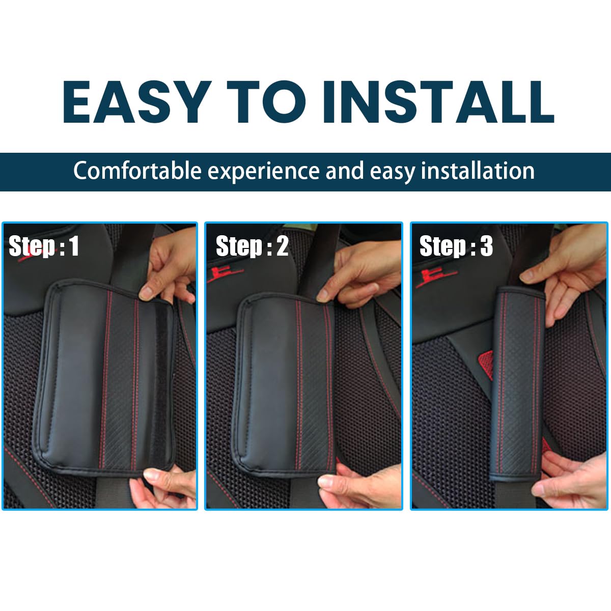 Osilly Car Seat Belt Pads, 2 Pack Fiber Leather Seatbelt Shoulder Strap Covers, More Comfort Driving & Protect Your Neck, Univer