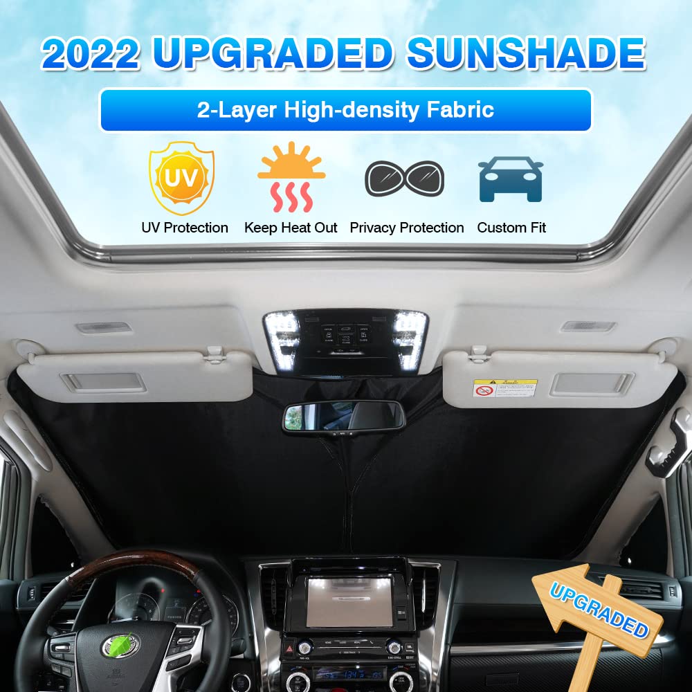 T Tgbros Windshield Sun Shade Custom Fit For 2018-2024 Jeep Wrangler Jl & 2/4 Door 4Xe & 2020-2024 Jeep Gladiator Jt Accessories