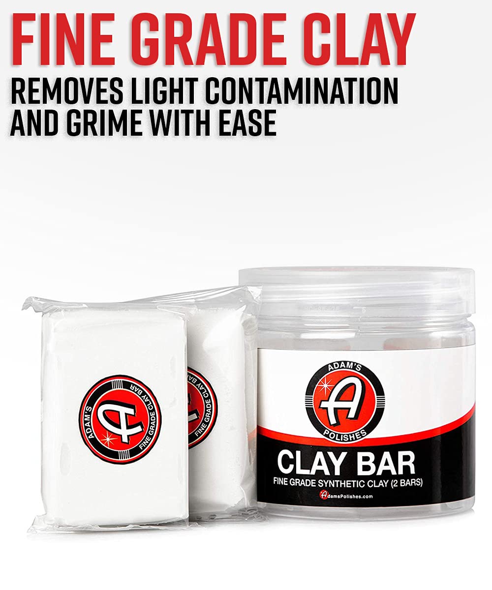 Adam'S Polishes Fine Grade Clay Bar - Removes Debris & Dirt From Vehicle For Paint, Glass, Trim, Wheels | Add Shine, Gloss & Res