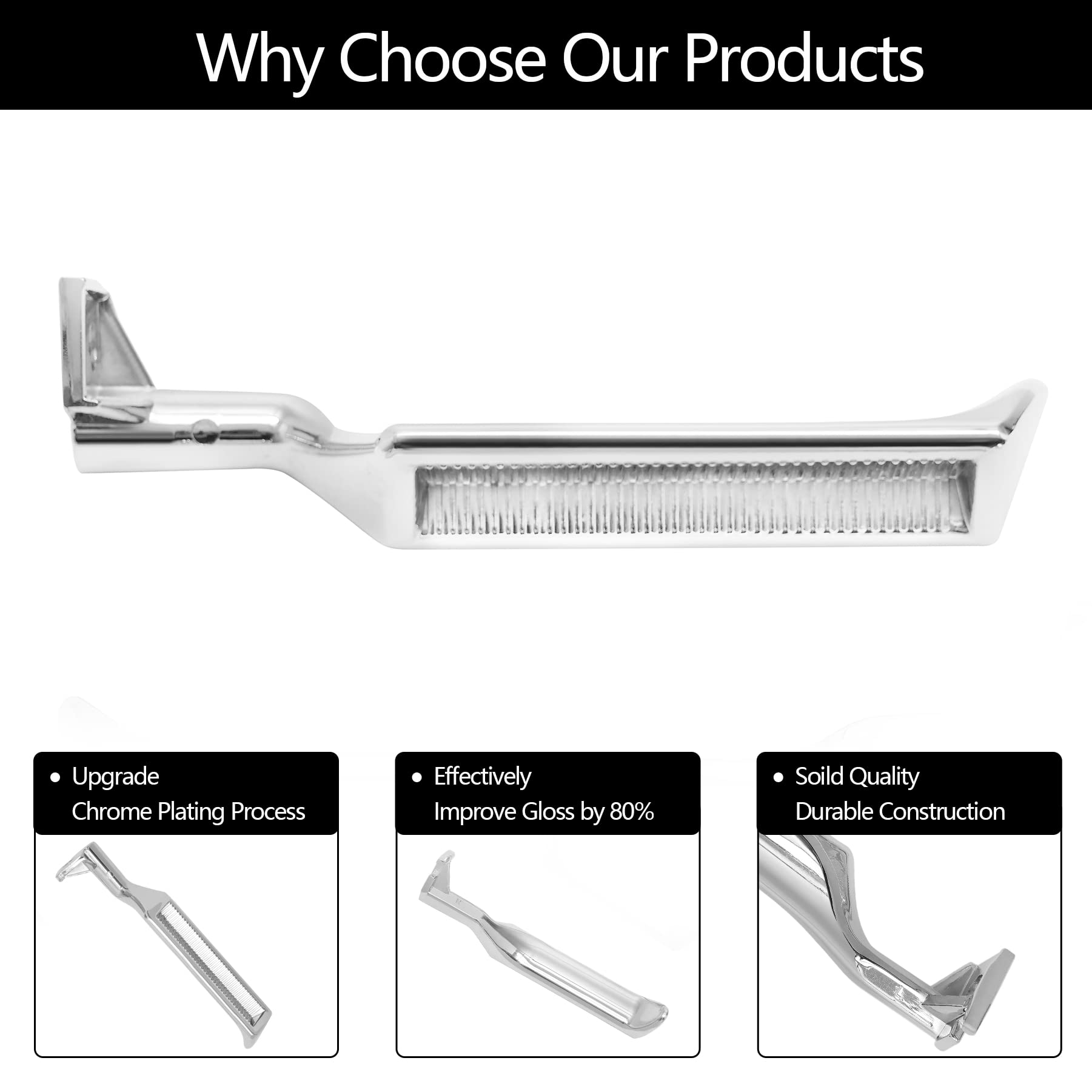 Gledewen Interior Door Handle, Compatible With 1987-1996 Ford F150 F250 F350 F53 F59 F800 Bronco, Chrome Metal Inside Front Left