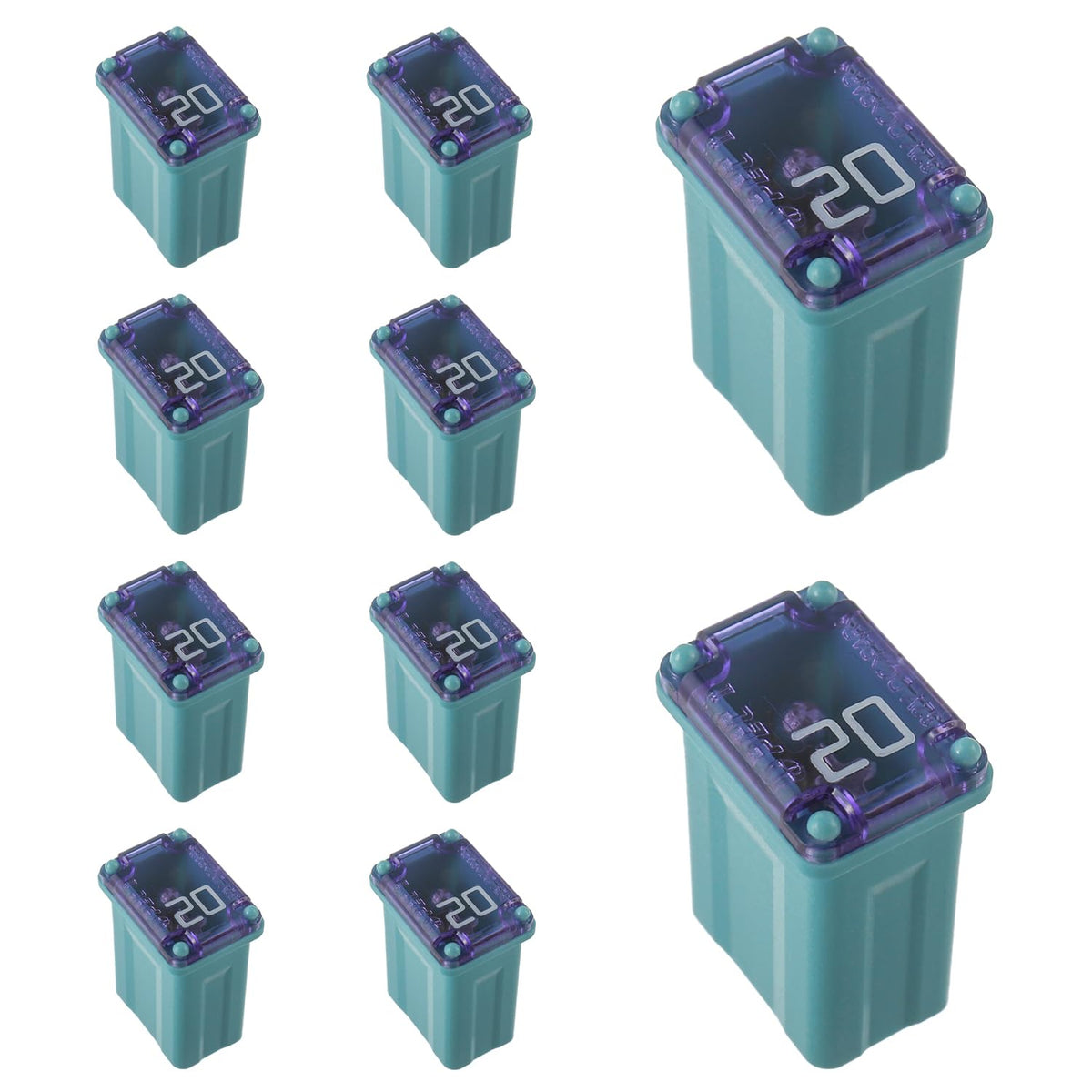 EPLZON 20A 20AMP 32V FMM MCASE 608820 Micro Cartridge Fuses Low-Profile Fuses Kit(Pack of 10pcs)