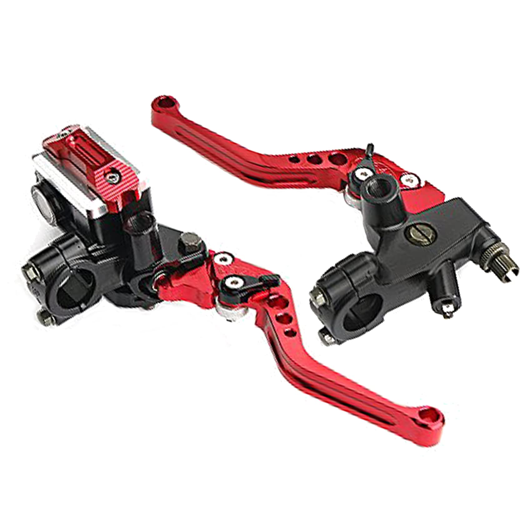 Lisylineauto Motorcycle 7/8' 22Mm Handlebar Brake Master Cylinder Clutch Lever Left & Right Set Compatible With Harley Honda Kawasaki Suzuki Yamaha Red