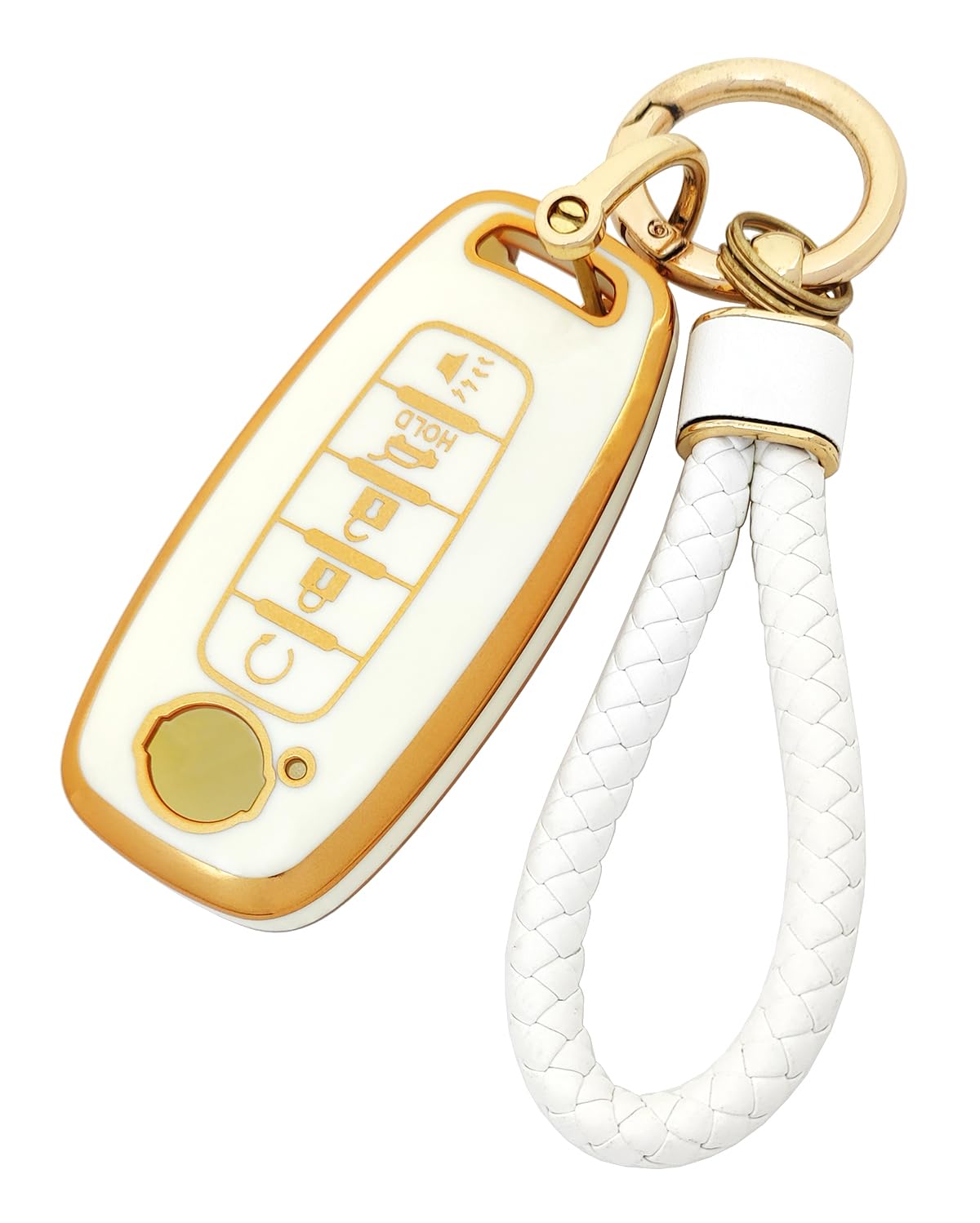 Arruweer Key Fob Cover For Nissan 5 Buttons Soft Tpu Smart Key Case Holder Compatible With Nissan Pathfinder Rouge 4Runner 2023