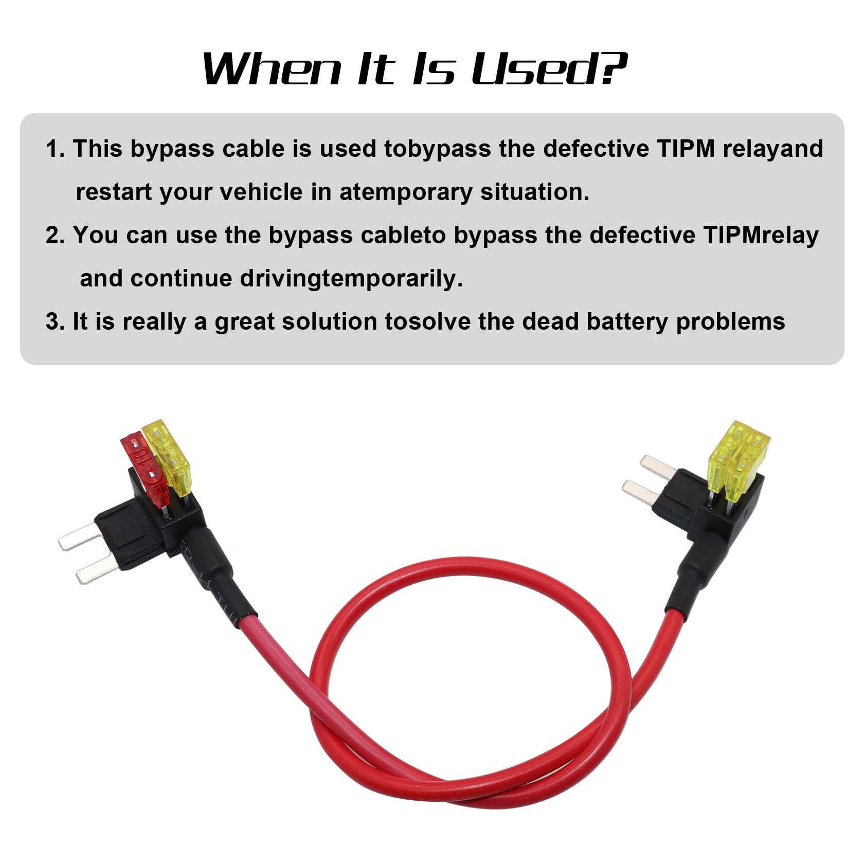 FZJDSD TIPM Repair Fuel Pump Relay Bypass Cable for Dodge Ram, Chrysler Jeep, VW Routan - Model 14TIPMK