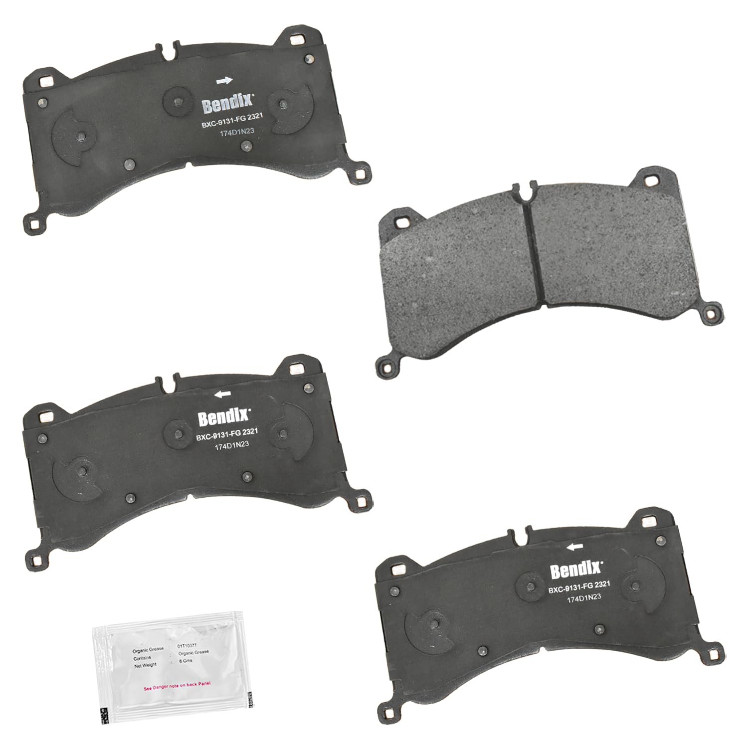 Bendix Priority1 Cfc2321 Ceramic Front Brake Pads For Select Models Audi E-Tron Quattro,E-Tron S,E-Tron Sportback,E-Tron S Sport