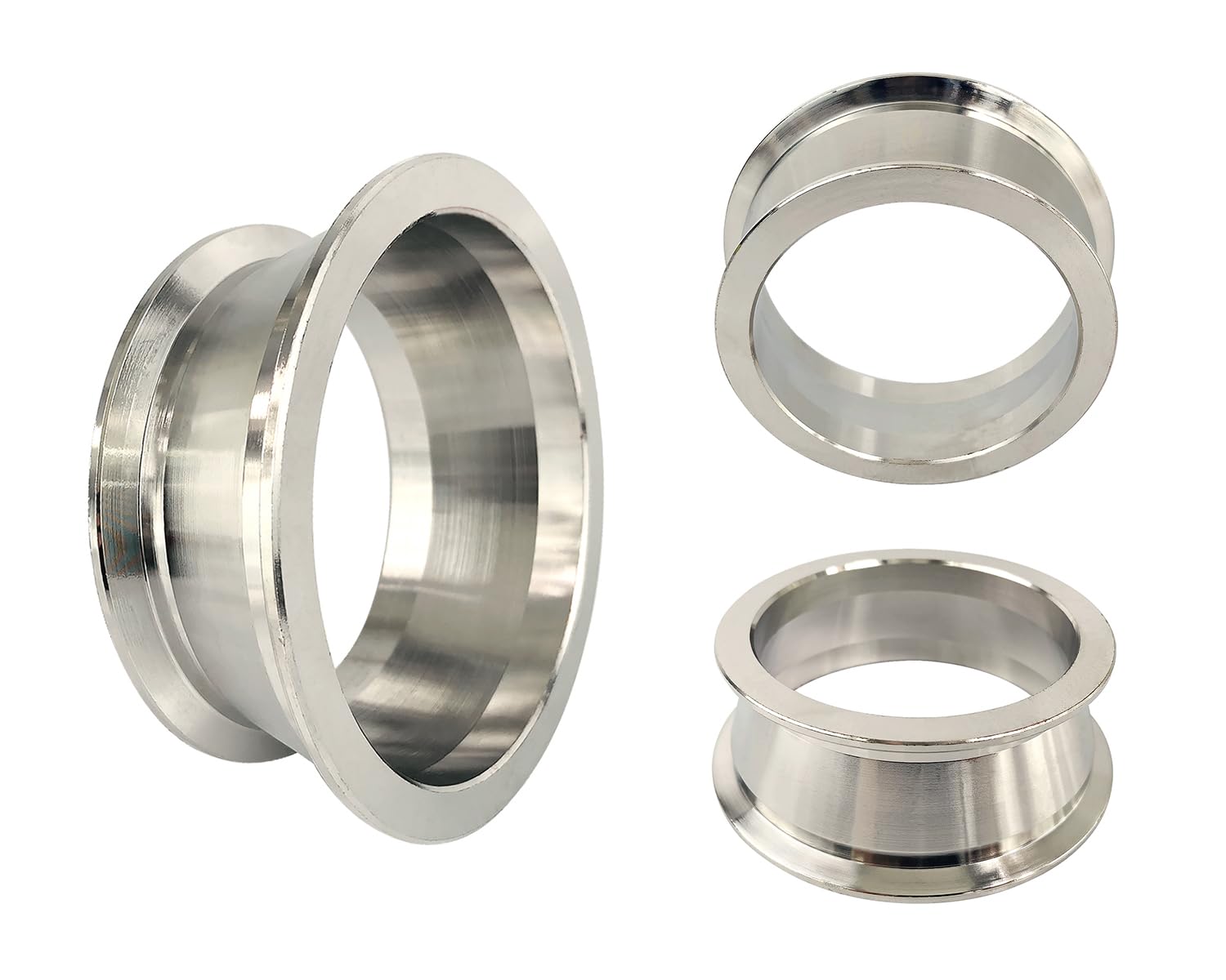 Elifecenter 3'' to 3.5'' Exhaust Flange Adapter,Turbo Exhaust V-band Adaptor Flange CNC(3''ID to 3-1/2''ID)