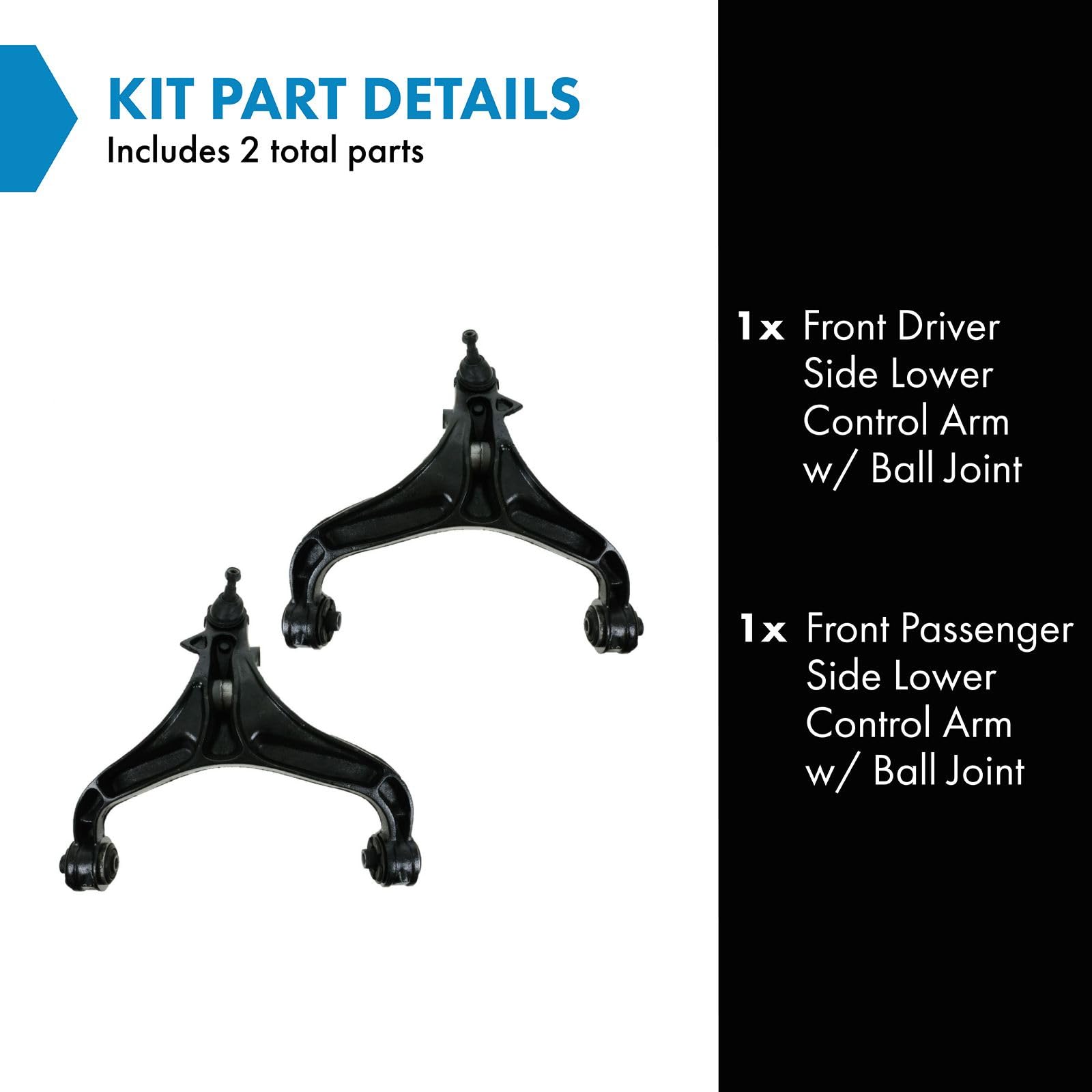 Trq Front Lower Control Arm With Ball Joint Set Compatible With 2007-2011 Dodge Nitro 2008-2012 Jeep Liberty