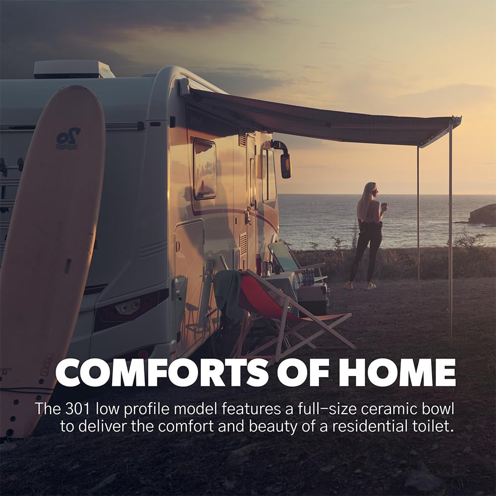 Dometic 301 Series Low Profile Toilet, Bone