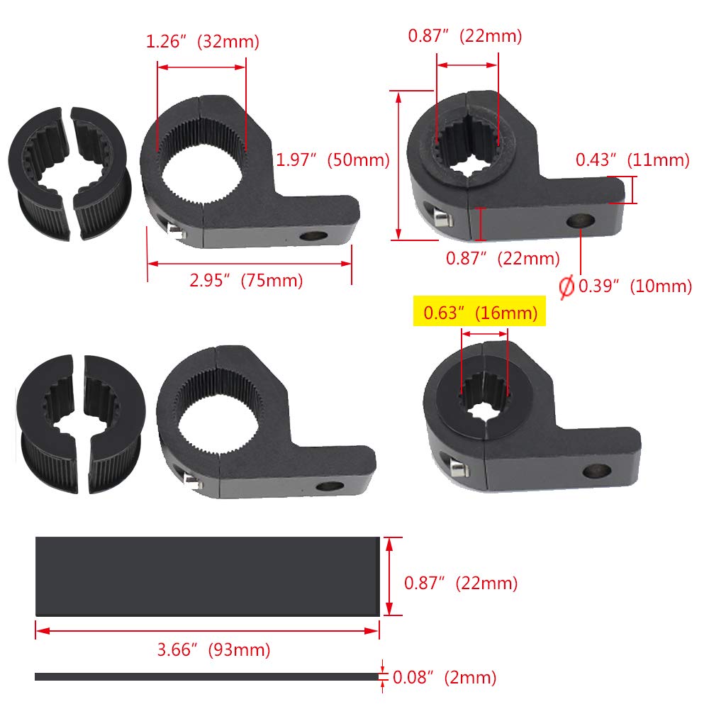 Motorcycle Mounting Bracket 2Pcs 0.75'' 1'' 1.25'' Horizontal Bull Bar Mounting Bracket Driving Fog Lights Work Auxiliary Lights