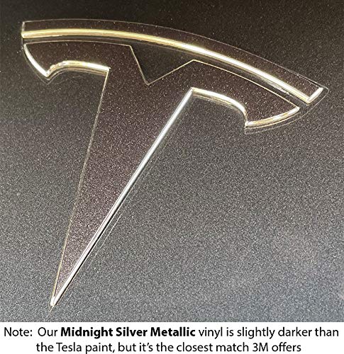 Custom Cut Graphics Logo Decal Wrap for Tesla Model Y, 4-pc Set (Midnight Silver Metallic)