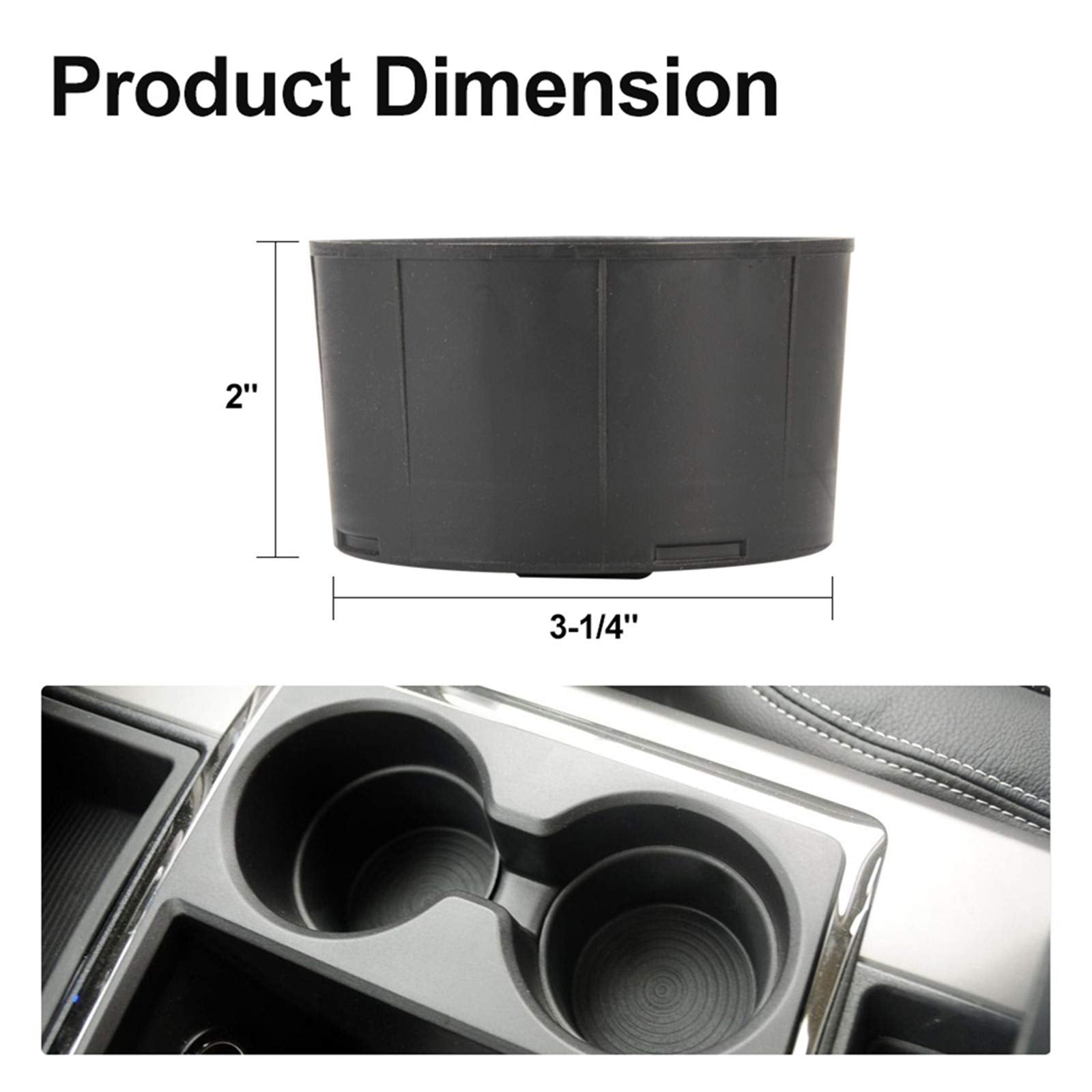 Kiwi Master Cup Holder Insert Compatible For 2009-2016 Dodge Ram 1500 2500 3500 Heavy Duty Replacement Floor Mounted Center Console With Bucket Seats, 2 Pcs