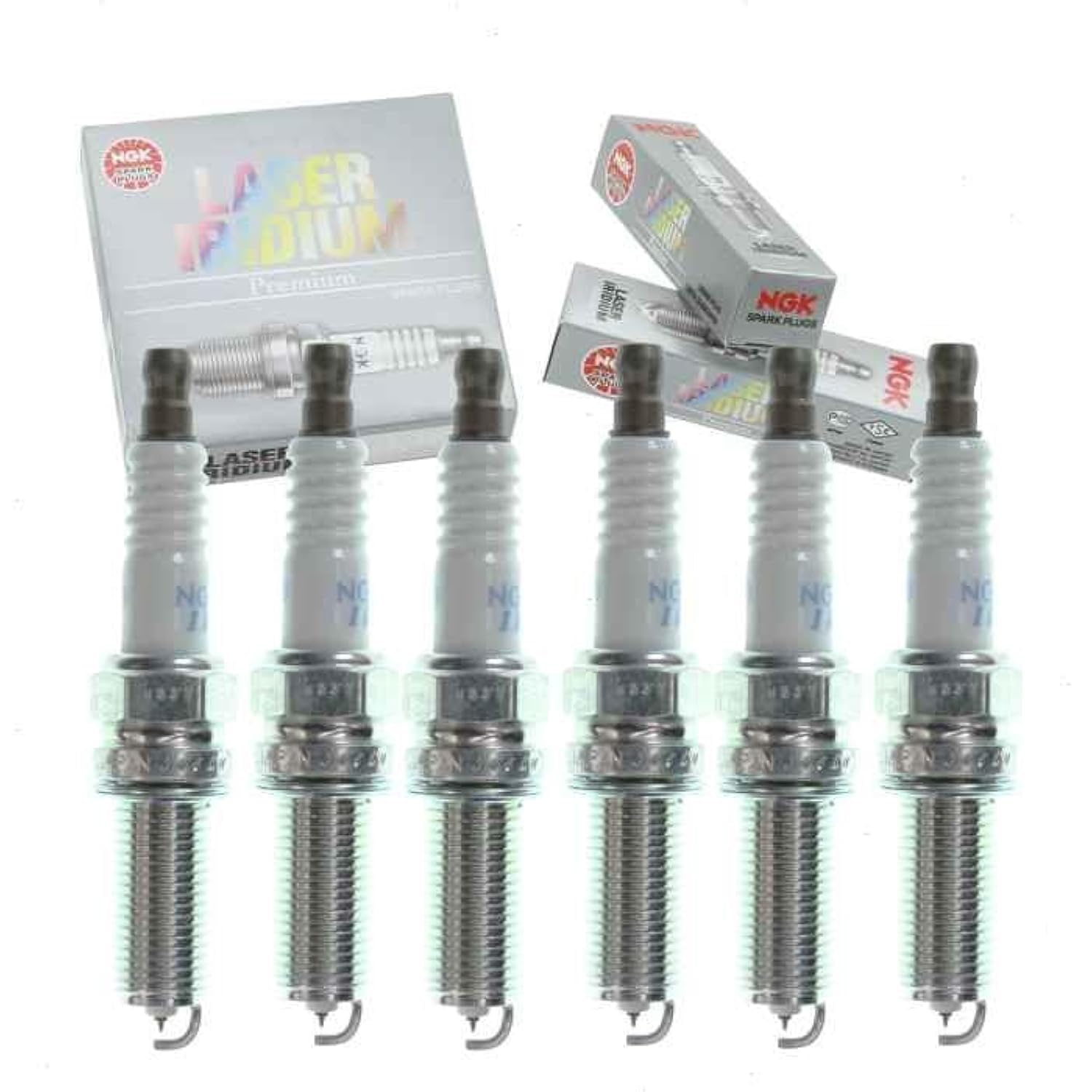 6 pc NGK Laser Iridium Spark Plugs compatible with Jeep Wrangler 3.6L V6 2012-2014