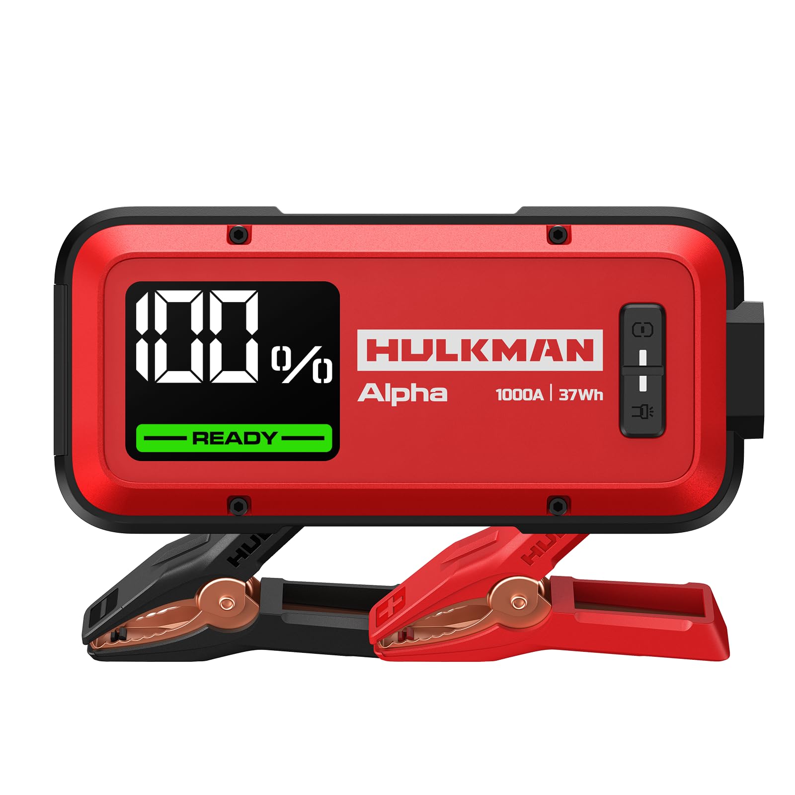 Hulkman Alpha,Ultra Red,1000A 37Wh Jump Starter,10000mAh Power Bank, Portable,12V Jump Box with Jumper Cables,45-Min Full Rechar