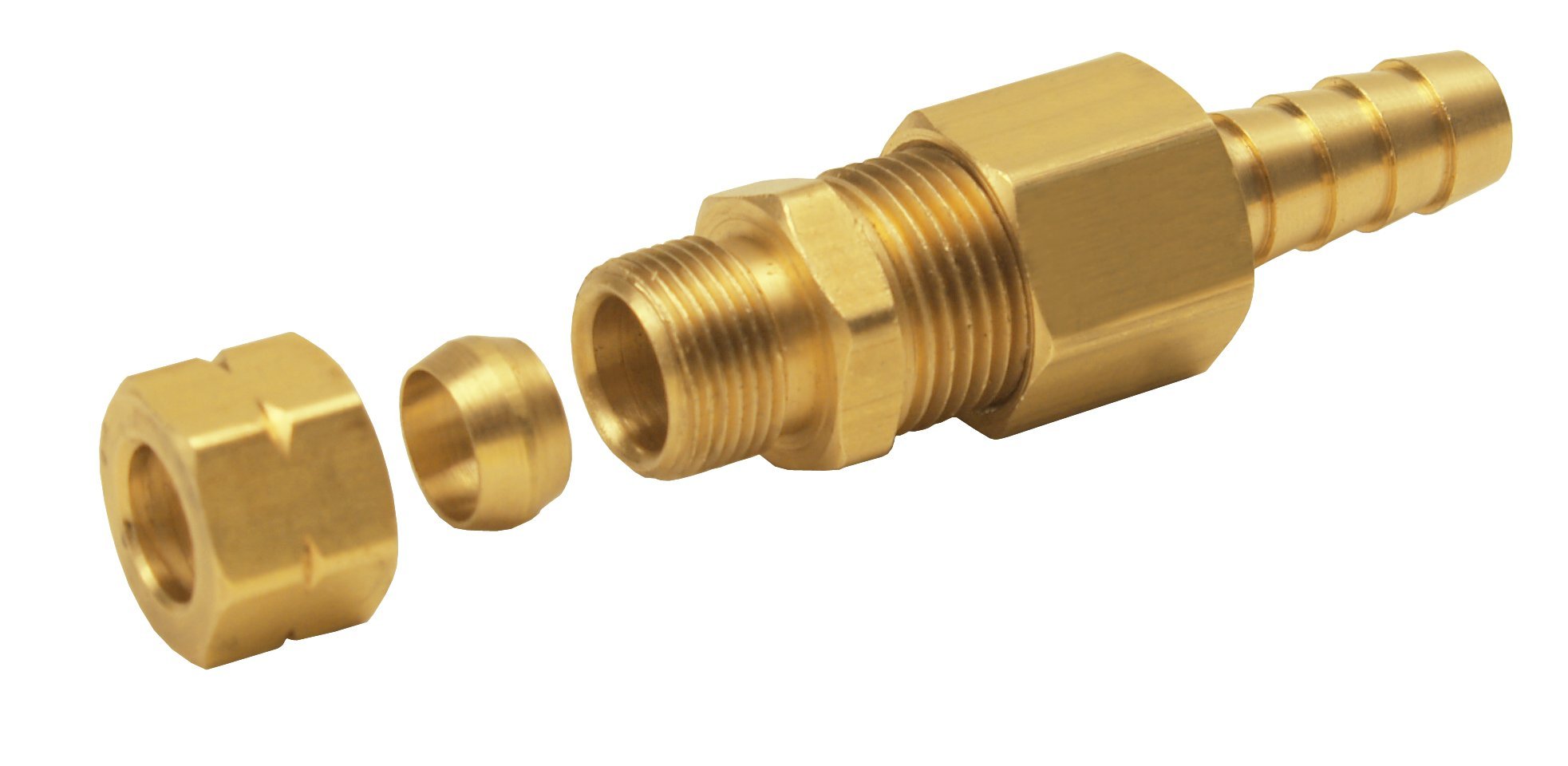 Derale 13032 3/8 Cooler line to 3/8 NPT Hose Barb Universal Transmission Line Fitting