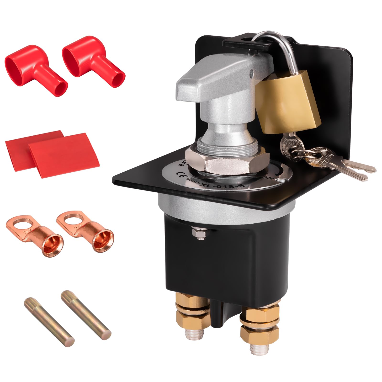 Spurtar Battery Disconnect Switch 12V 24V 36V With Lock-Out Plate 500A High Current Battery Kill Switch Power Cut Off Shut Off I