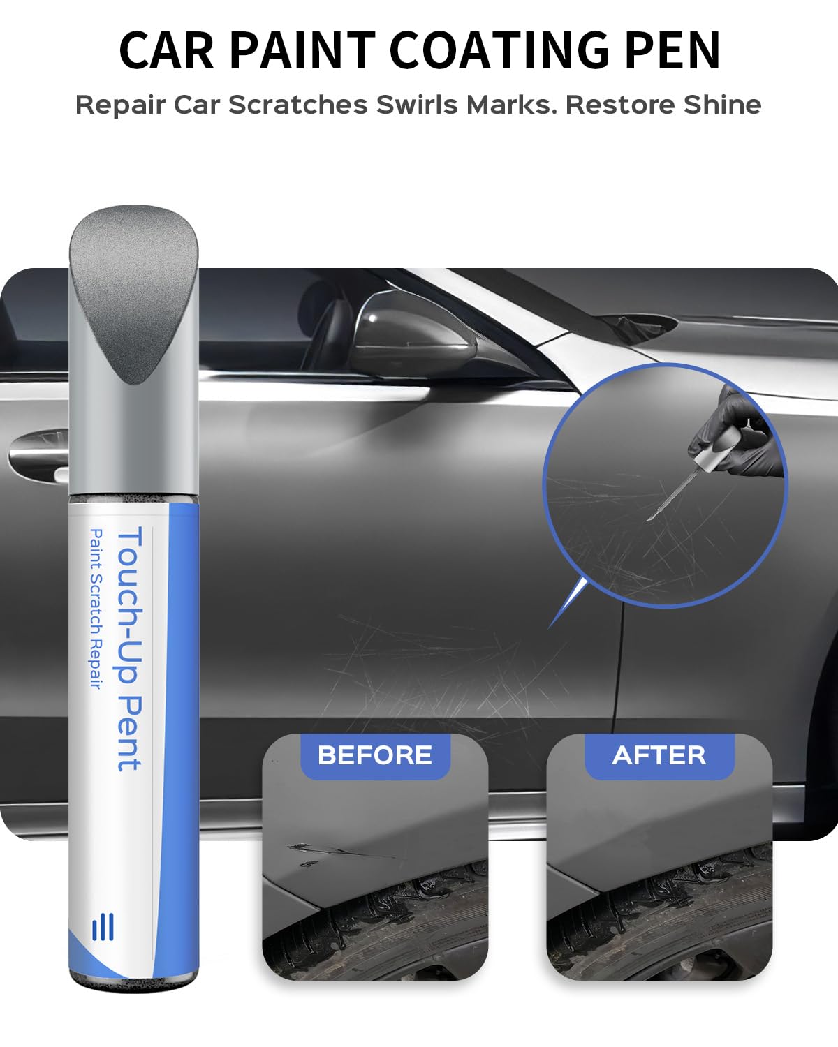 Parts4Ev 775/9775 Iridium Silver Metallic Touch Up Paint Compatible With Mercedes-Benz Exact Match-Chips And Nicks Touch Up