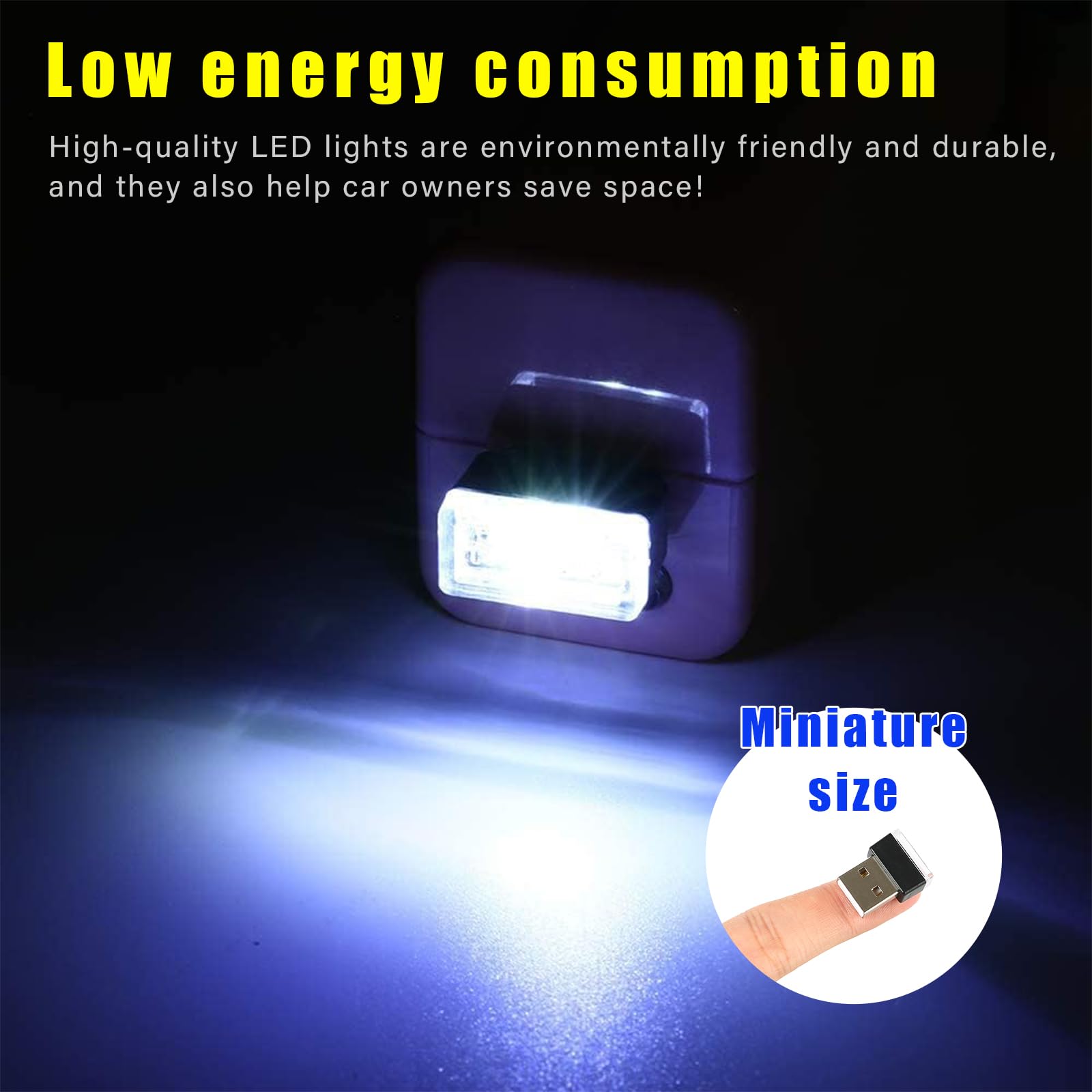 Augeny 7 Pcs Usb Led Car Interior Atmosphere Lamp, Plug-In Usb Decor Night Light, Portable Auto Ambient Lighting Kit, Universal