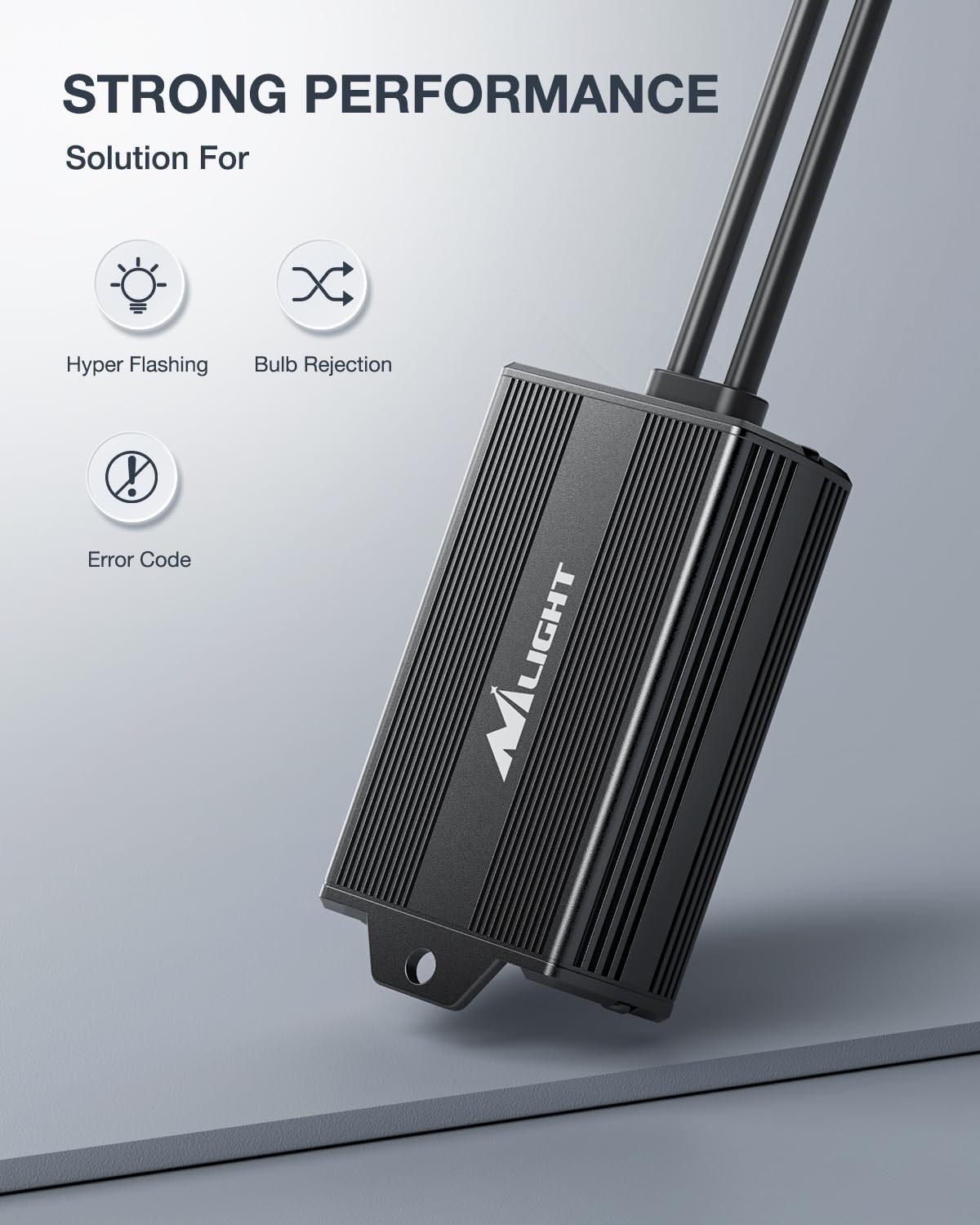 Nilight H11/H9/H8 LED CANbus Decoder - Anti-Flickering Harness Error Free Resistor Capacitor for LED Headlight Bulb, 6 watts, Pa