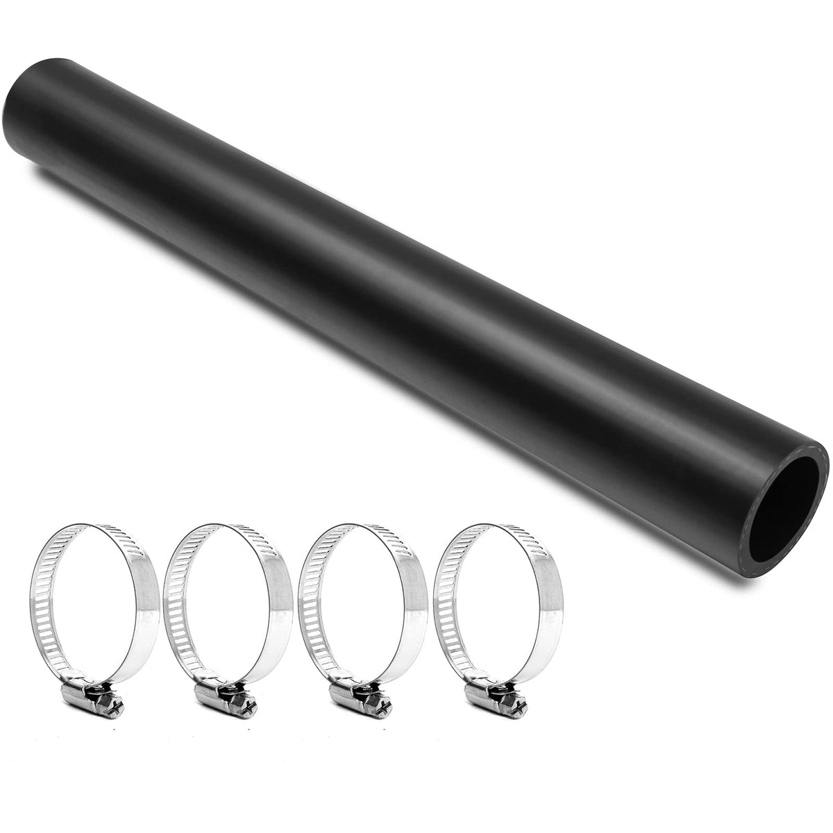 Tkkeuep Gasoline Fuel Filler Neck Hose With 4 Clamps, 1.75 Inches Inside Diameter, Reinforced Gas Tank Hose (Straight, 1.75'' Id