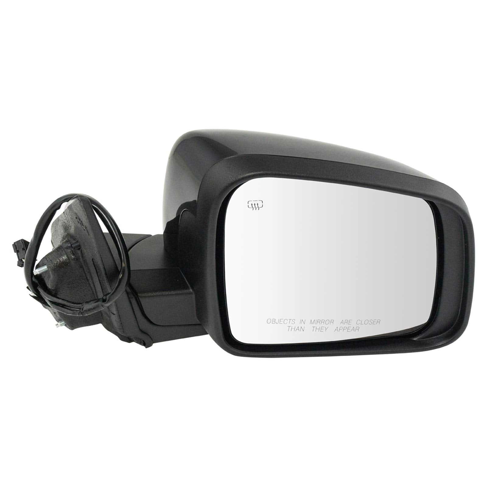 Trq Right Mirror With Memory Without Blind Spot Indicator With Black Cover Passenger Side Compatible With 2011-2018 Dodge Durang