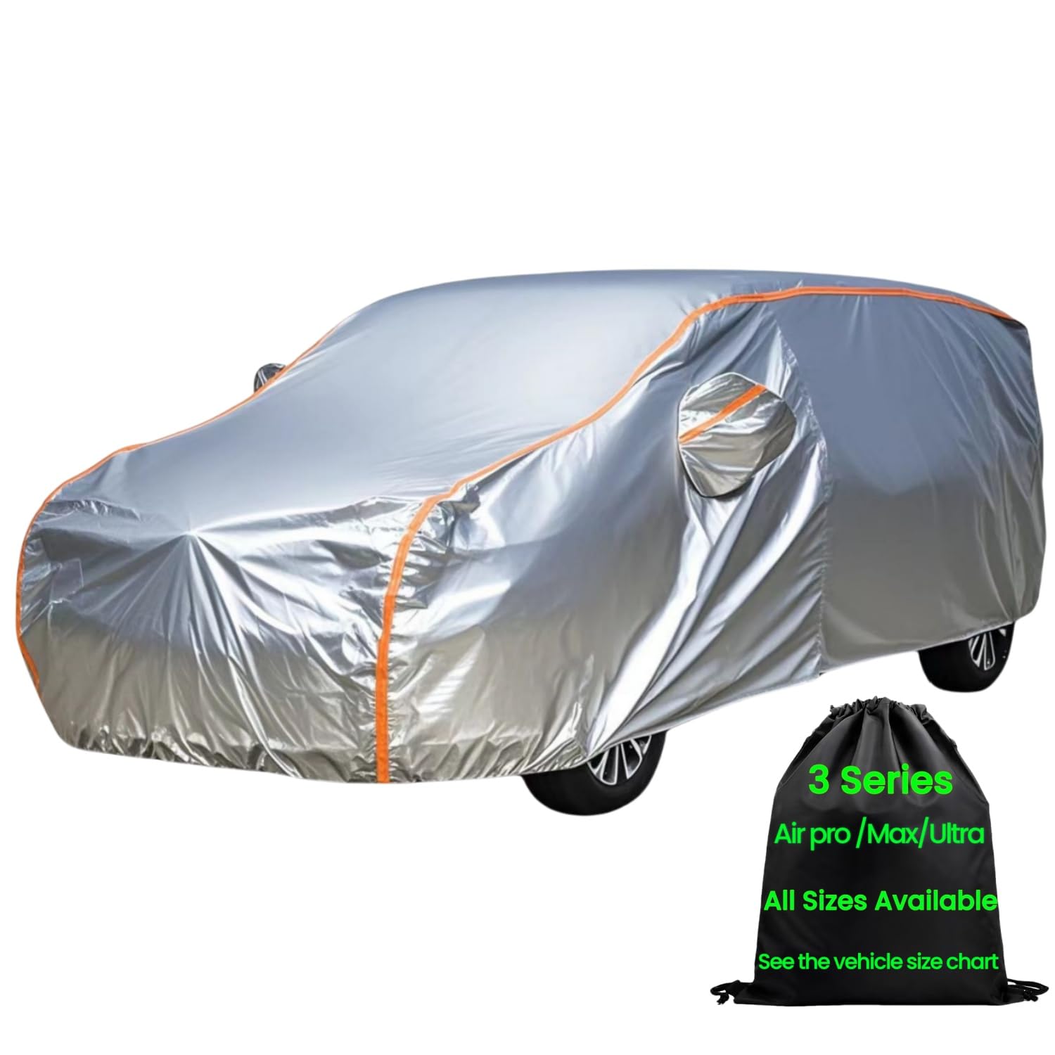 Anitant Durable Bright Silver Four Seasons Mini Van Cover Waterproof All Weather Waterproof Large Car Cover Mini Van Cover Fit M