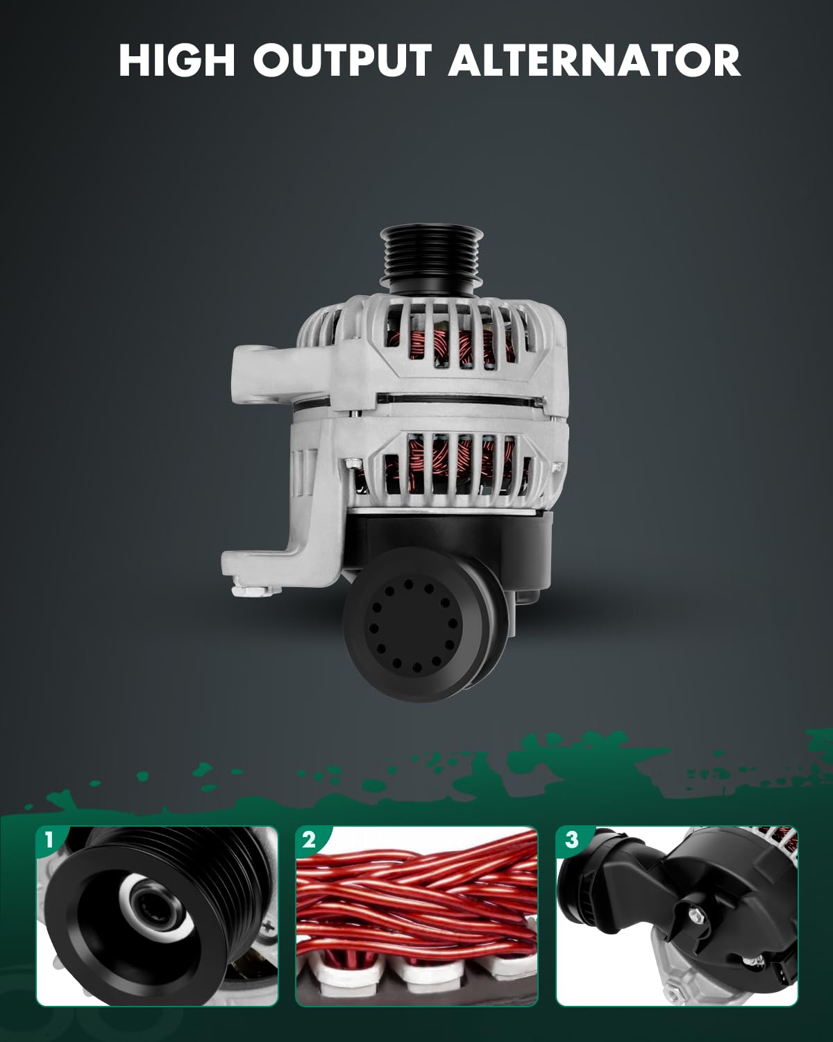 SCITOO Alternator Fit for BMW I6 Inline 6 2.2 2.5 3.0 3 & 5 Series, X5 & Z3 2001-2006 - 12V 120Amp CW 6-Groove Pulley, Replace O