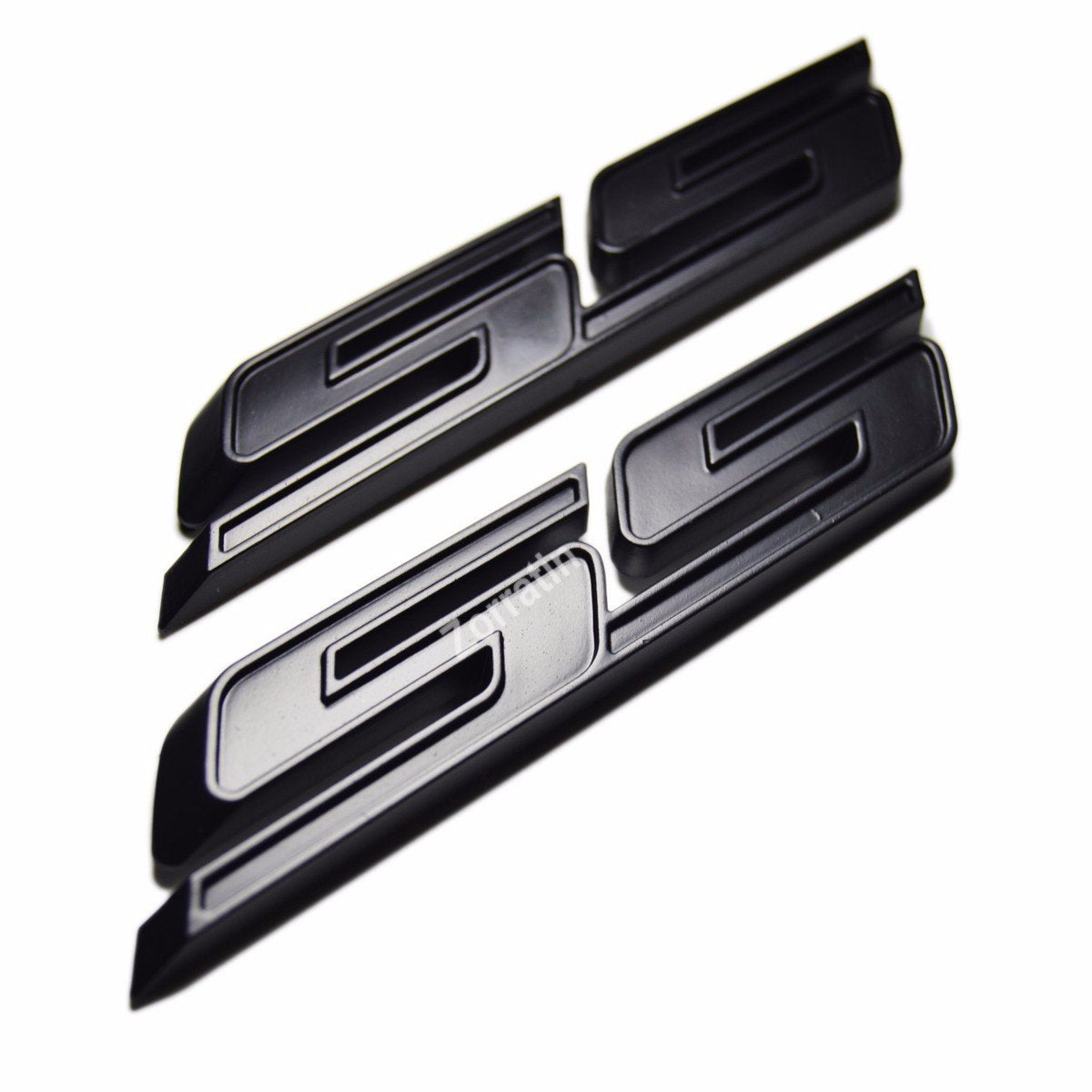 Zorratin Slant Ss Grill Side Trunk Emblem Badge Decal With Adhesive For Chevy Impala Cobalt Camaro 2010-2015 [Full Black]