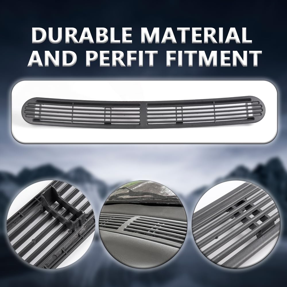 Pit66 Gray Graphite Dash Defrost Vent Cover Grille Panel Compatible With 1998-2005 Chevy S10 Replacement For Gmc Oldsmobile Suv