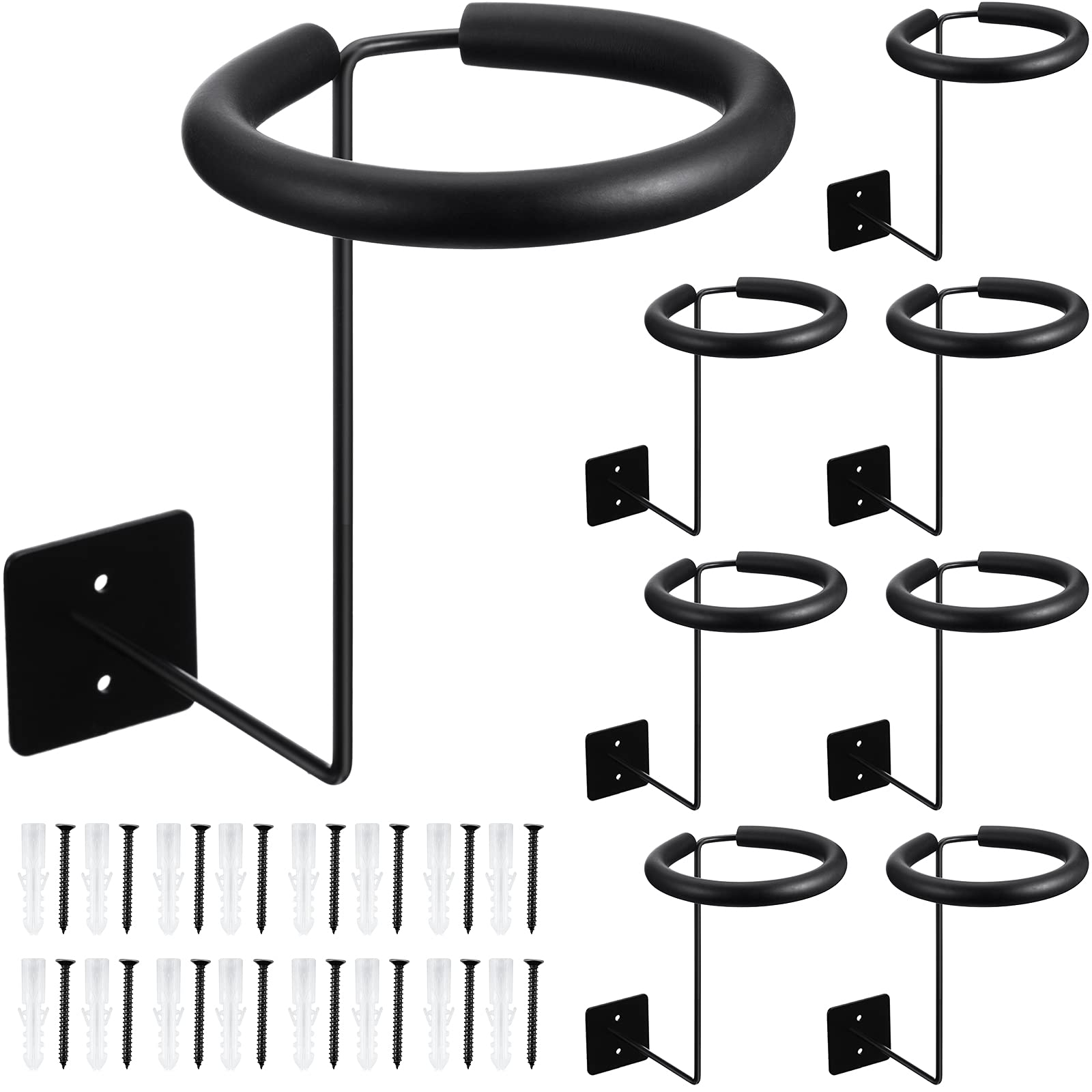 Wall-Mounted Motorcycle Accessories Black Helmet Holders Metal Helmet Hangers Multifunctional Helmet Racks With Sponge Tubes And Expansion Screws For Basketball Hat Cap (8 Pieces)