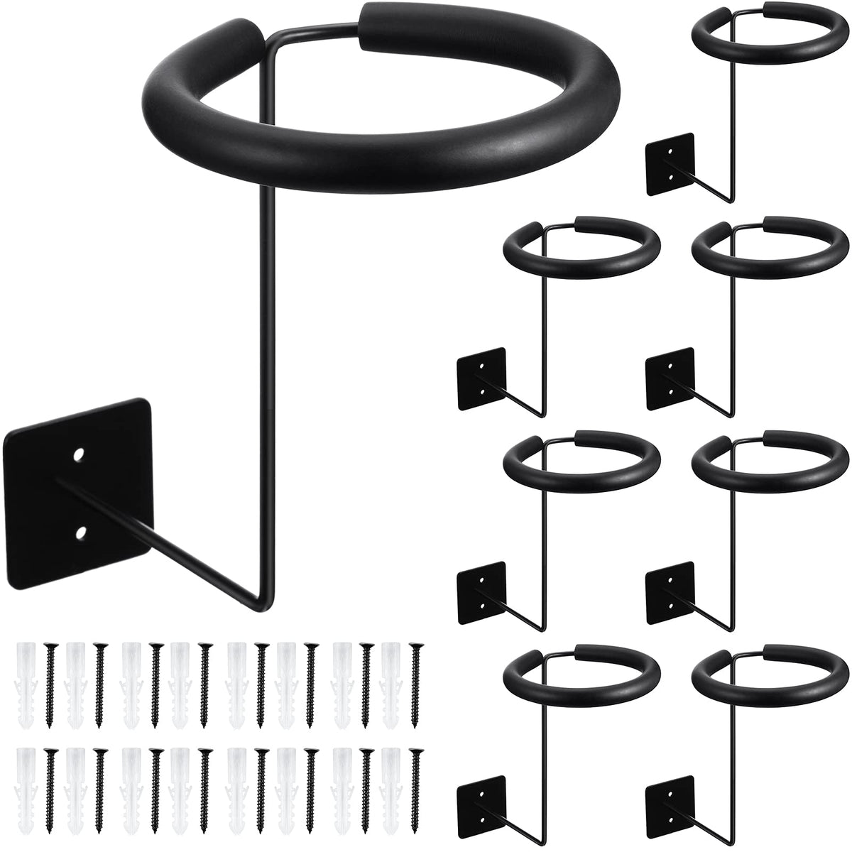 Wall-mounted Motorcycle Accessories Black Helmet Holders Metal Helmet Hangers Multifunctional Helmet Racks with Sponge Tubes and