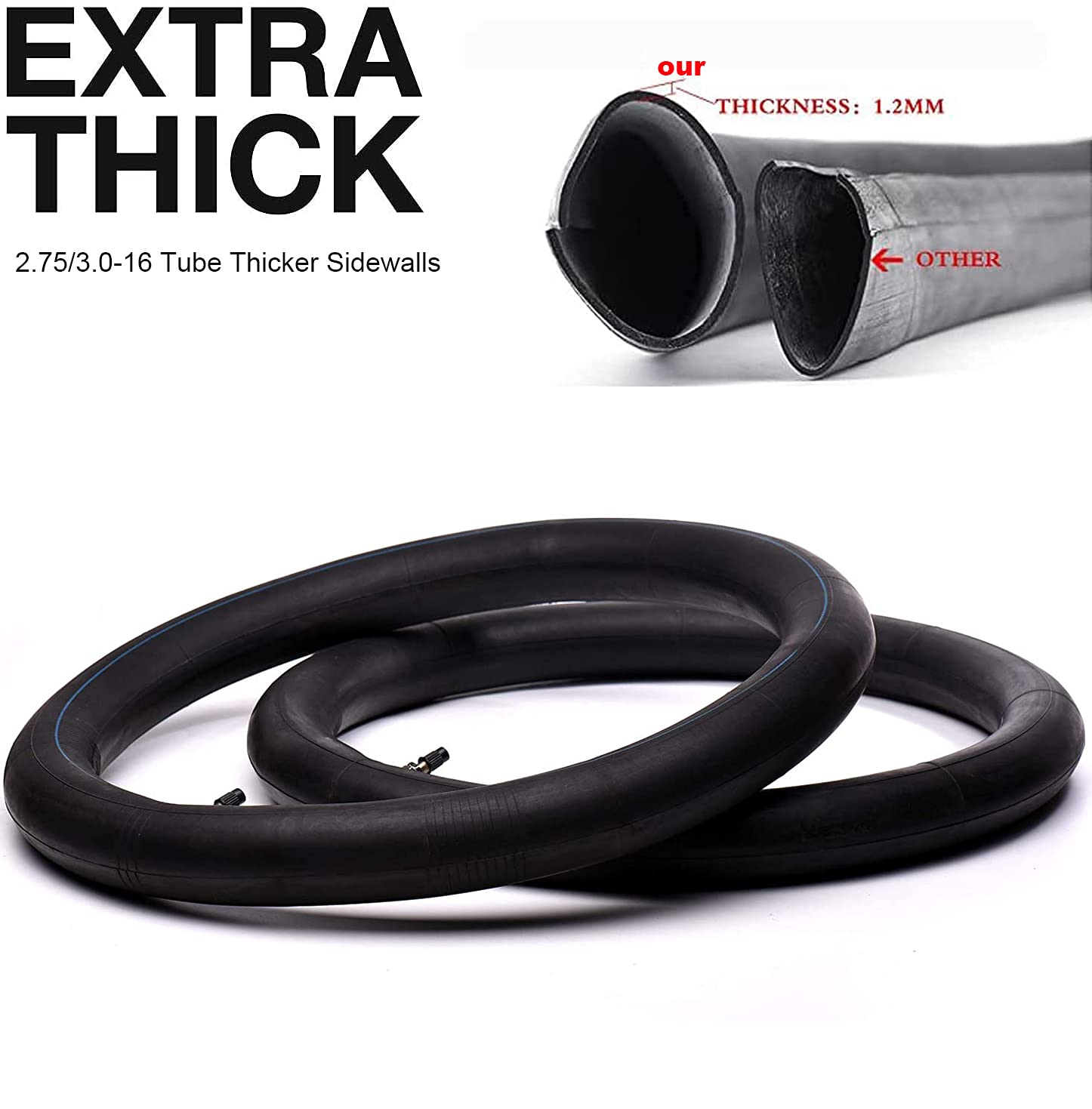 Staibc Heavy-Duty 2.75/3.00-16 Inner Tube 80/100-16 Motorcycle Tubes With Tr4 Straight Valve Stem Replacement For Xr 75 80 Crf 80F Dirt Bike Atv Off Road Motorcycle 2-Pack