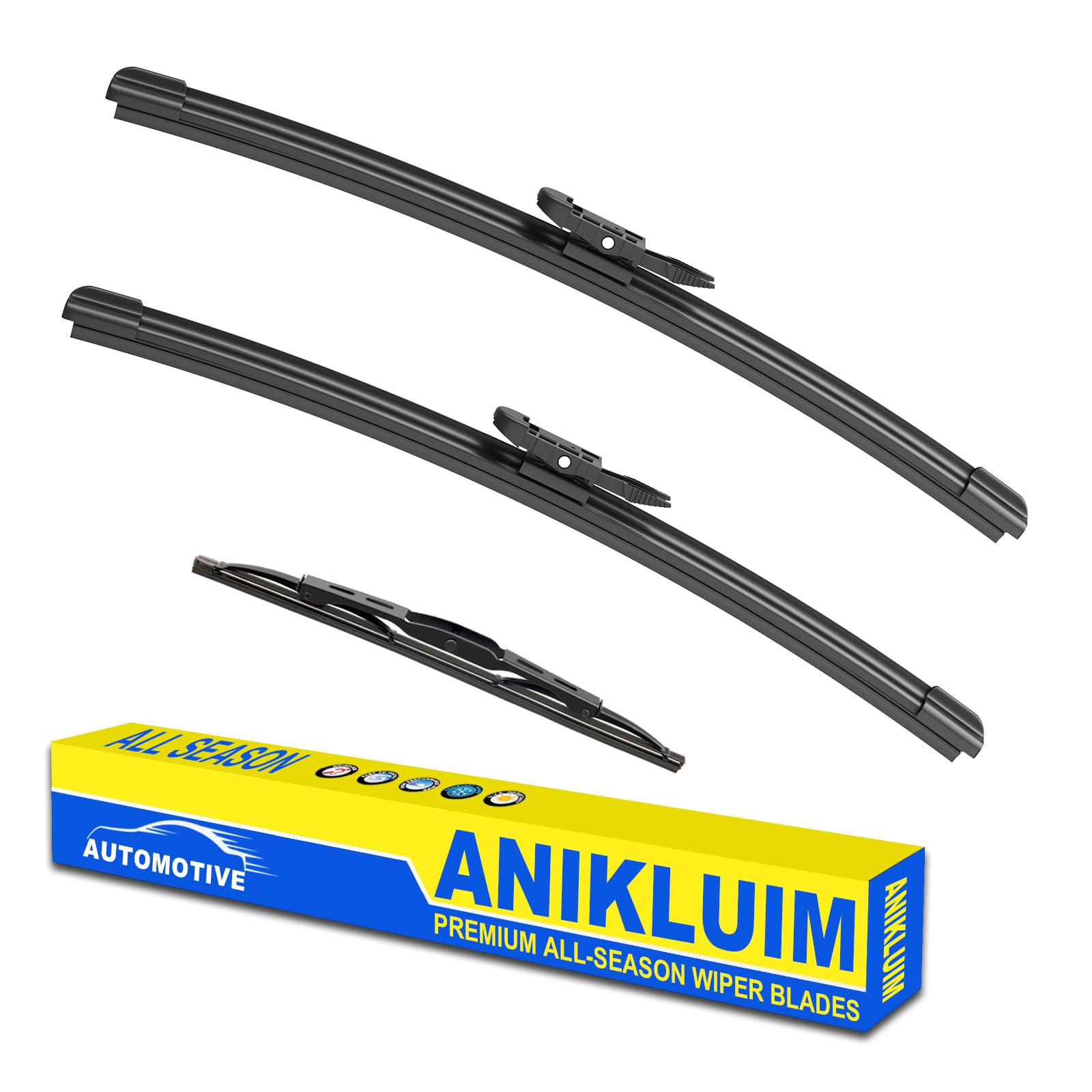 Anikluim 26''+26'' Wiper Blades With 14'' Rear Wiper Blade Set Replacement For 2006-2015 Audi Q7 Windshield Wipers Original Fact