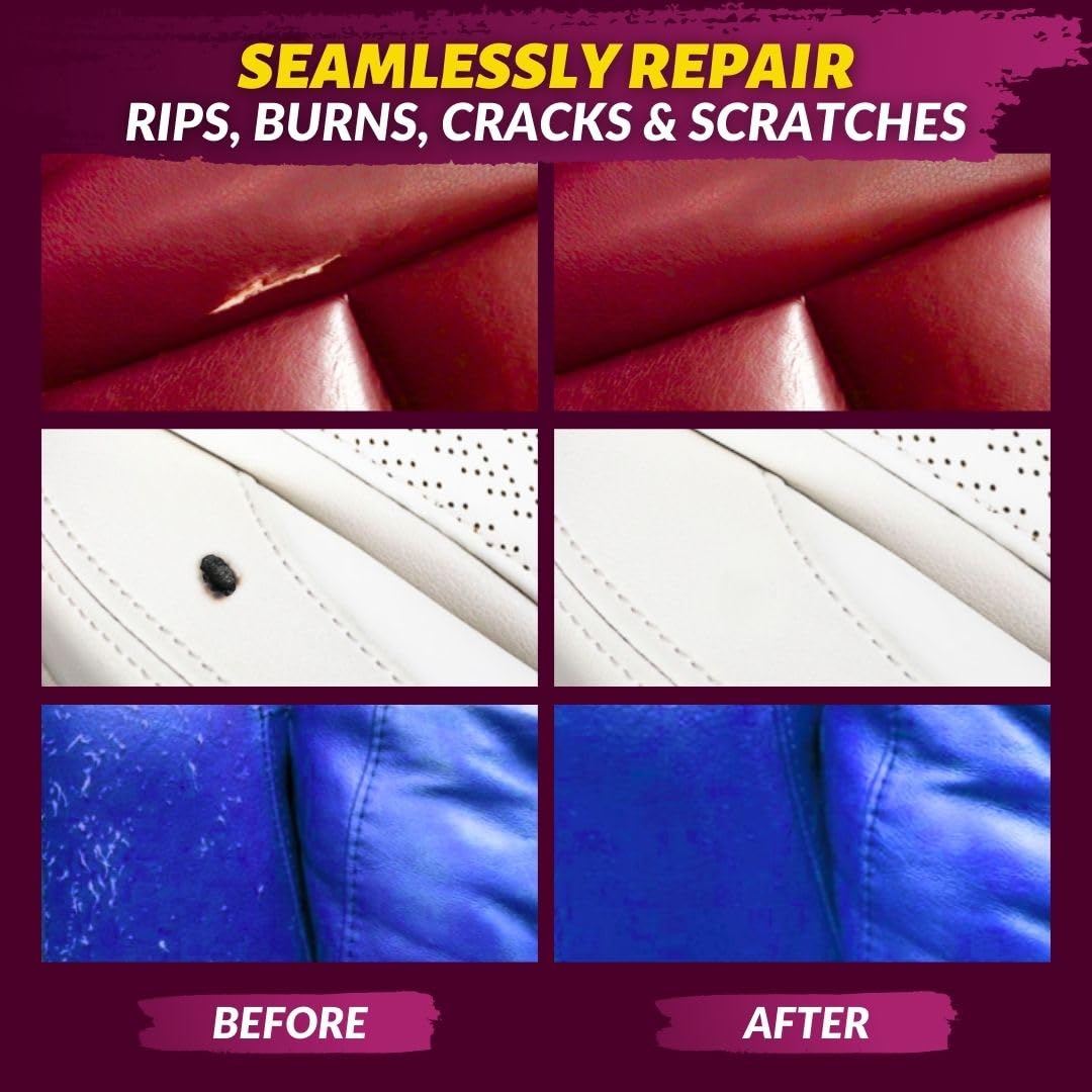 Coconix Vinyl and Leather Repair Kit - Restore Furniture, Jackets, Sofas, Boats, Car Seats - Easy Color Matching, All Materials
