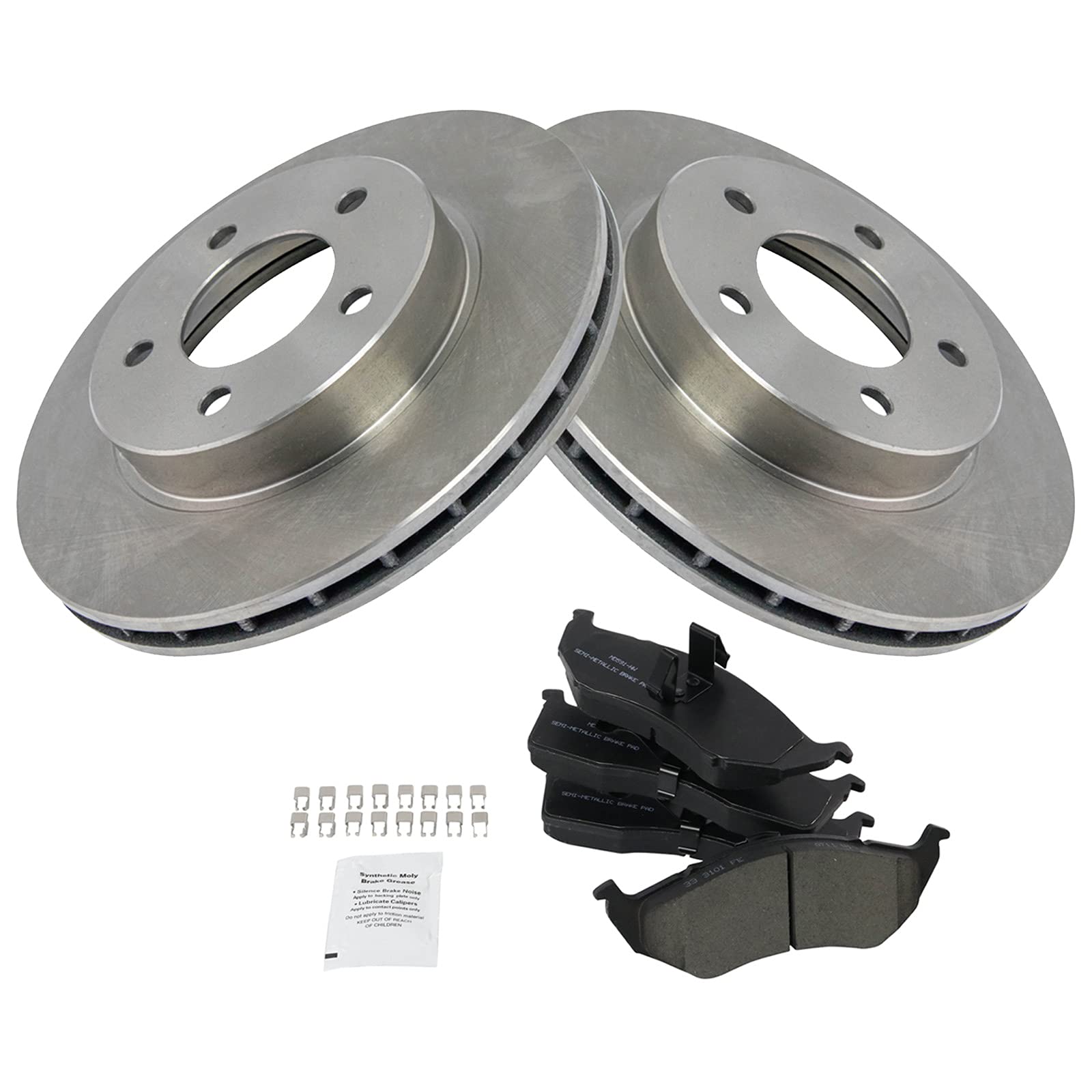 Trq Front Brake Pad & Rotor Kit Brake Pads Brake Rotor Semi-Metallic Compatible With 1993-1994 Chrysler Concorde 1994-1997 Lhs 1